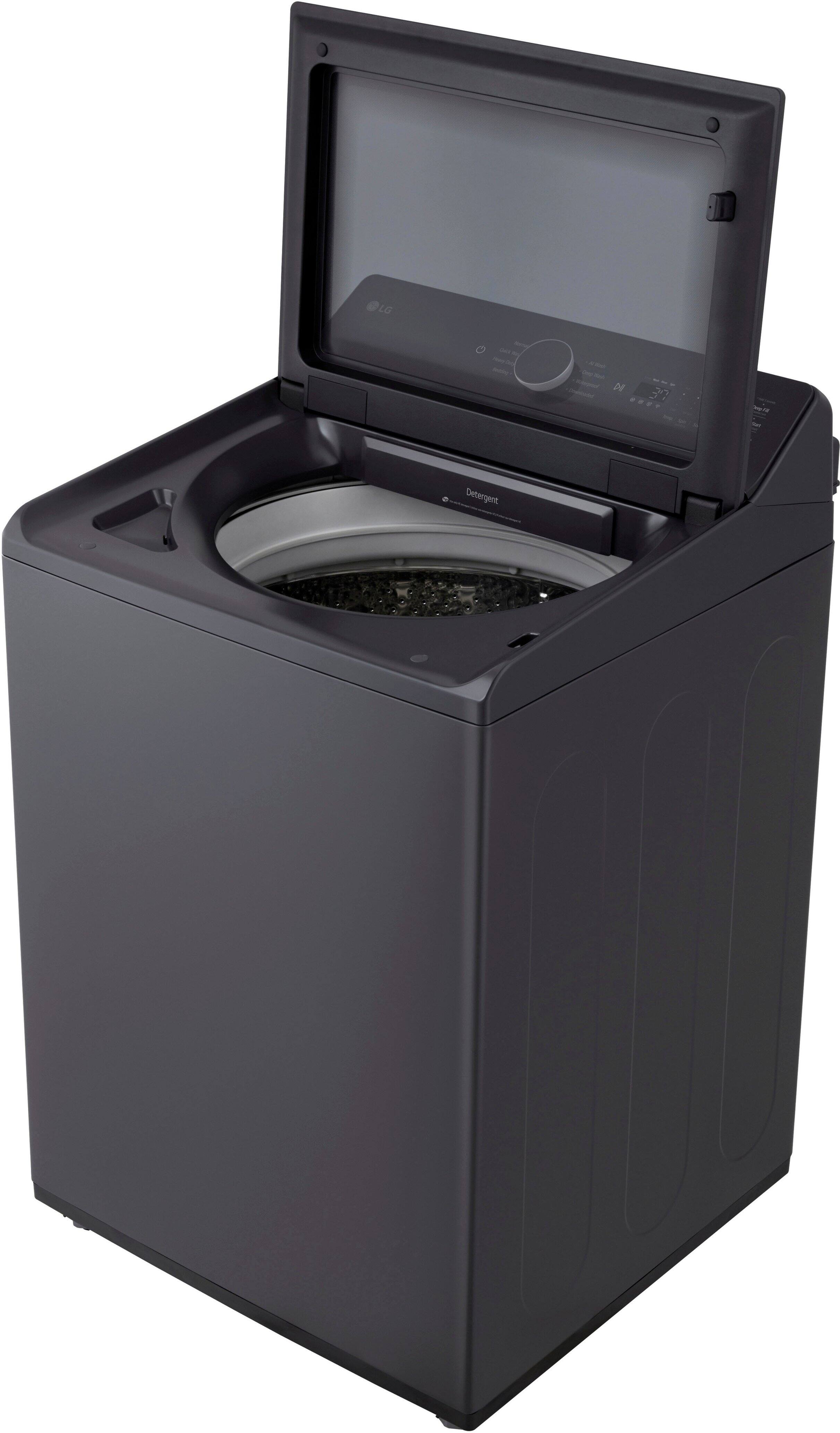 Alt View 17. LG - 5.3 Cu. Ft. High Efficiency Smart Top Load Washer with TurboWash3D Technology - Matte Black.