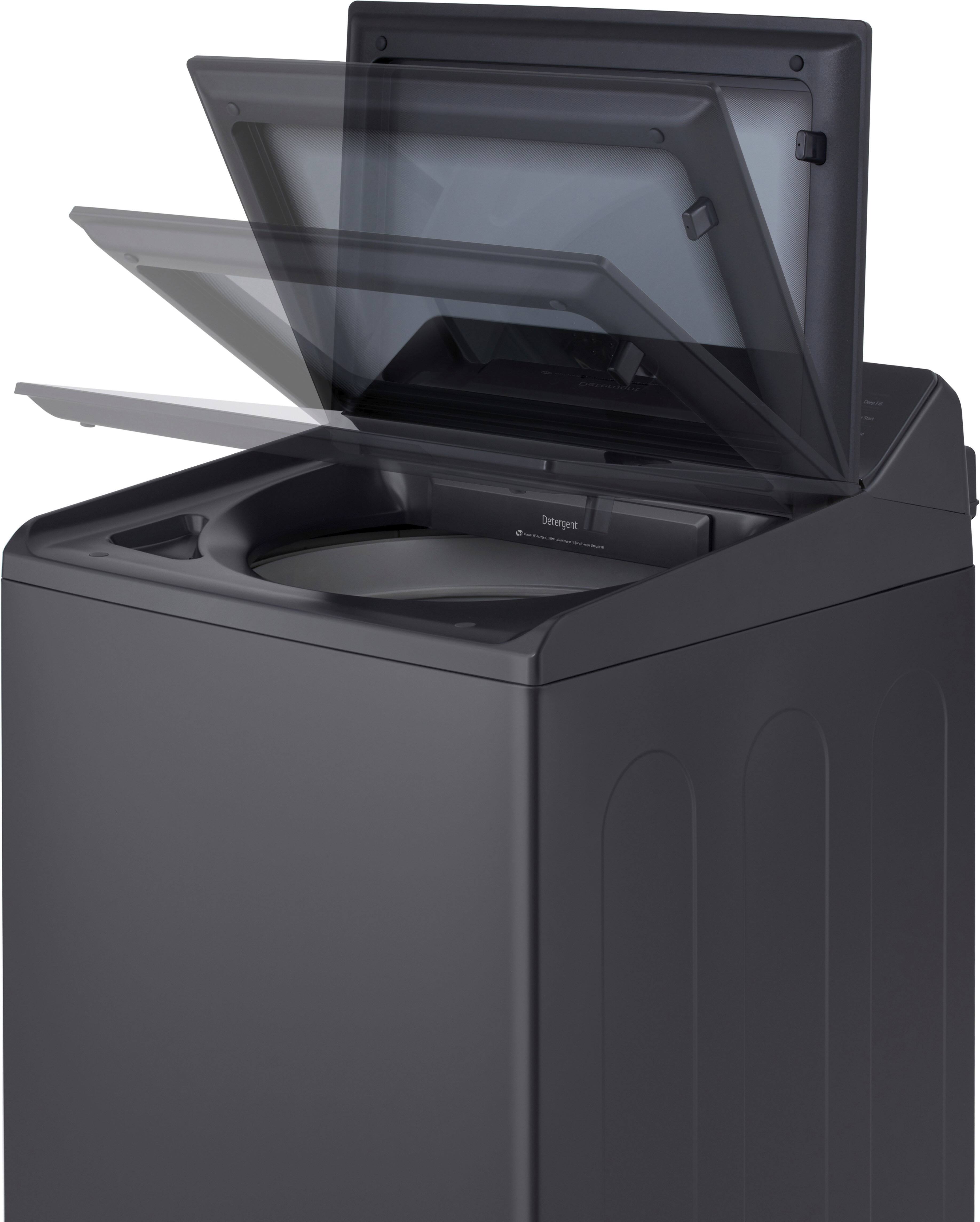 Alt View 20. LG - 5.3 Cu. Ft. High Efficiency Smart Top Load Washer with TurboWash3D Technology - Matte Black.
