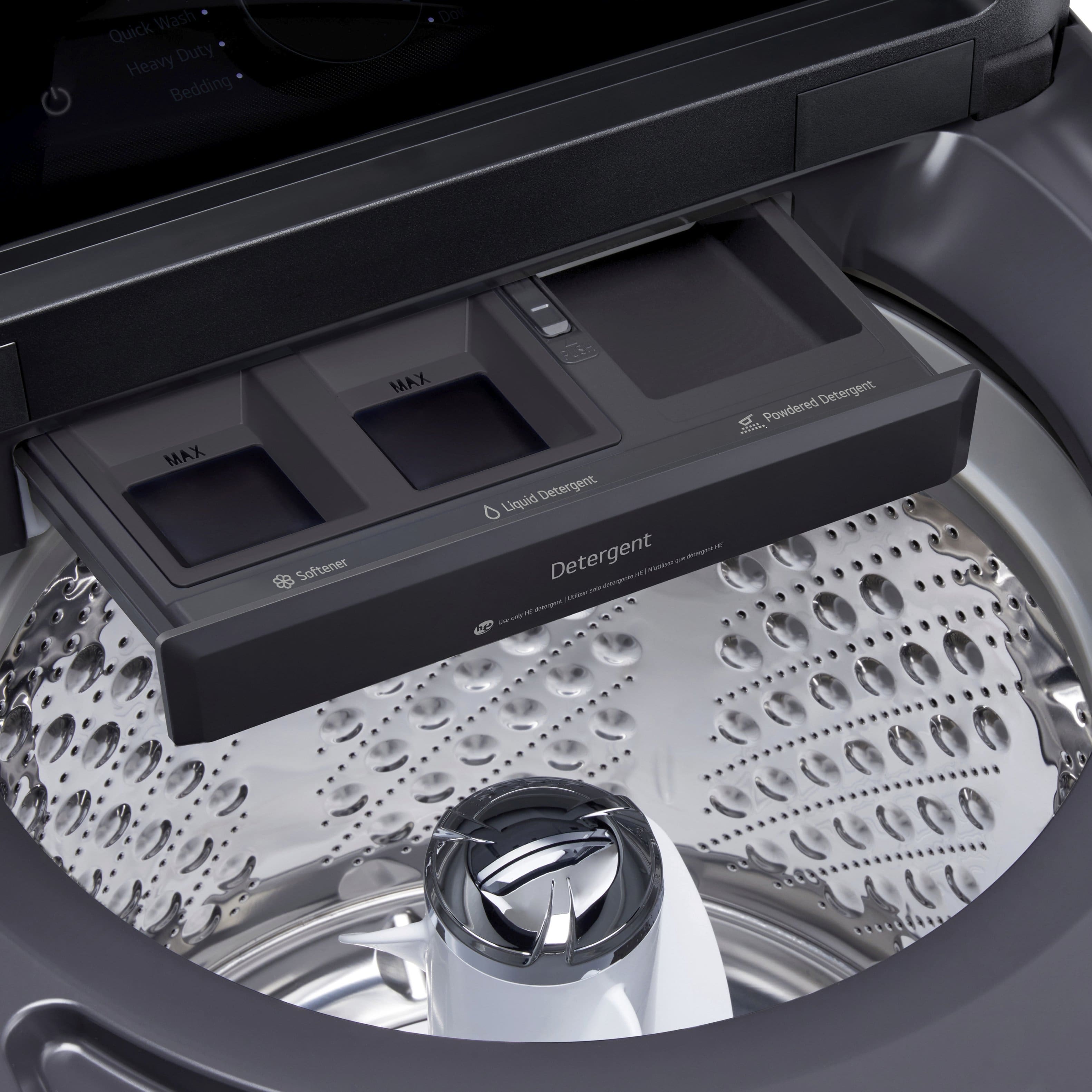 Alt View 21. LG - 5.3 Cu. Ft. High Efficiency Smart Top Load Washer with TurboWash3D Technology - Matte Black.