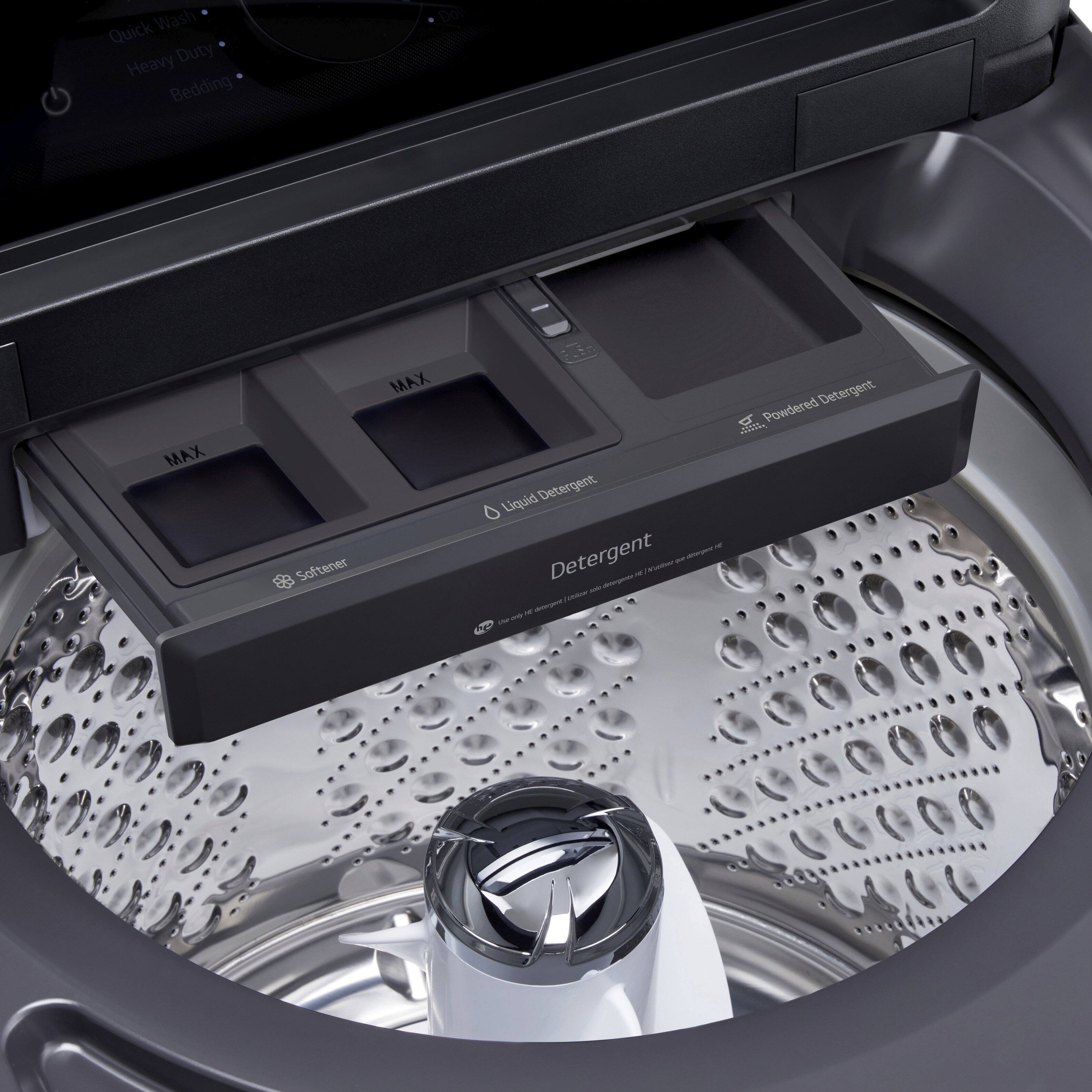 Alt View 21. LG - 5.3 Cu. Ft. High Efficiency Smart Top Load Washer with TurboWash3D Technology - Matte Black.