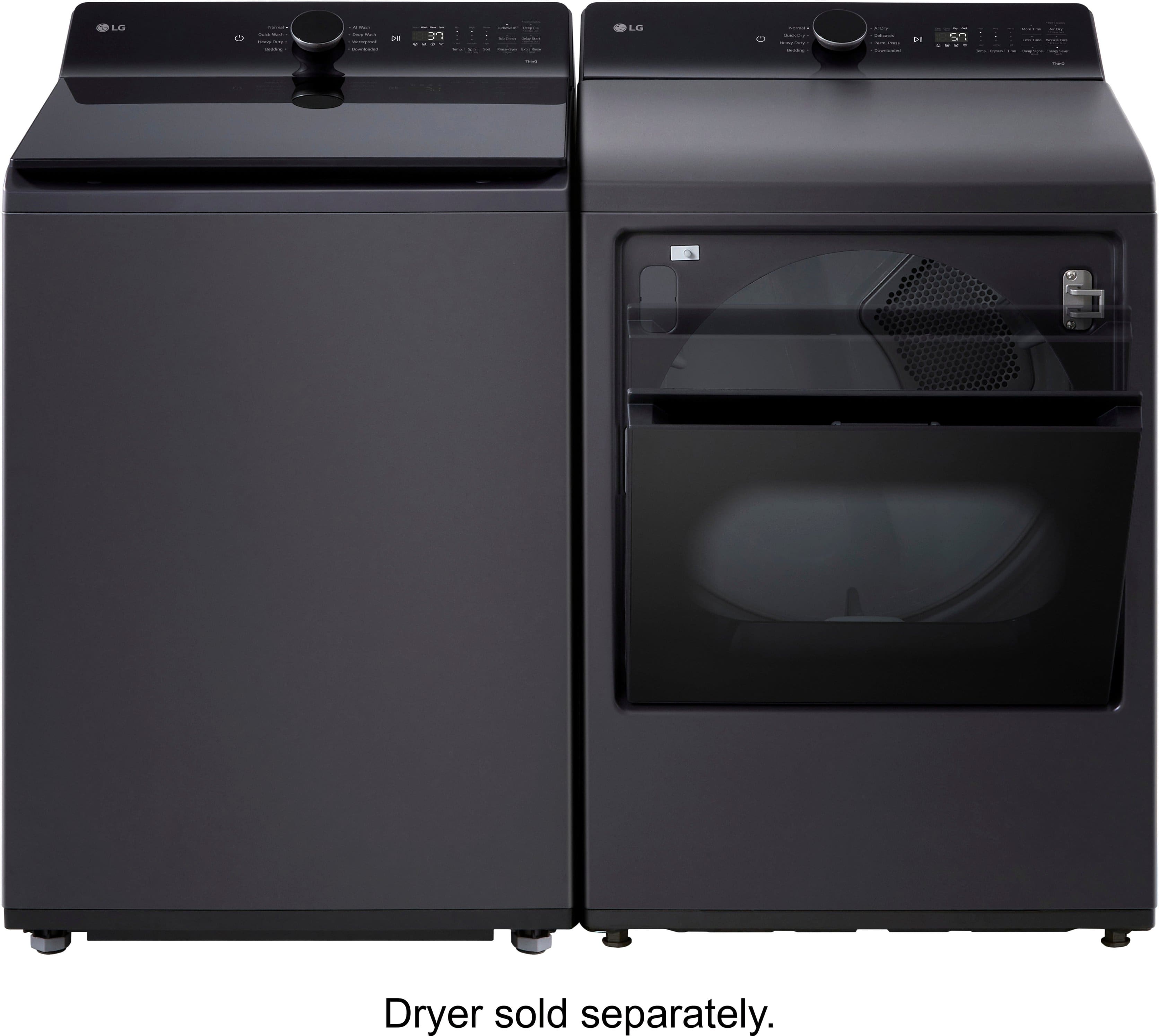 Alt View 26. LG - 5.3 Cu. Ft. High Efficiency Smart Top Load Washer with TurboWash3D Technology - Matte Black.