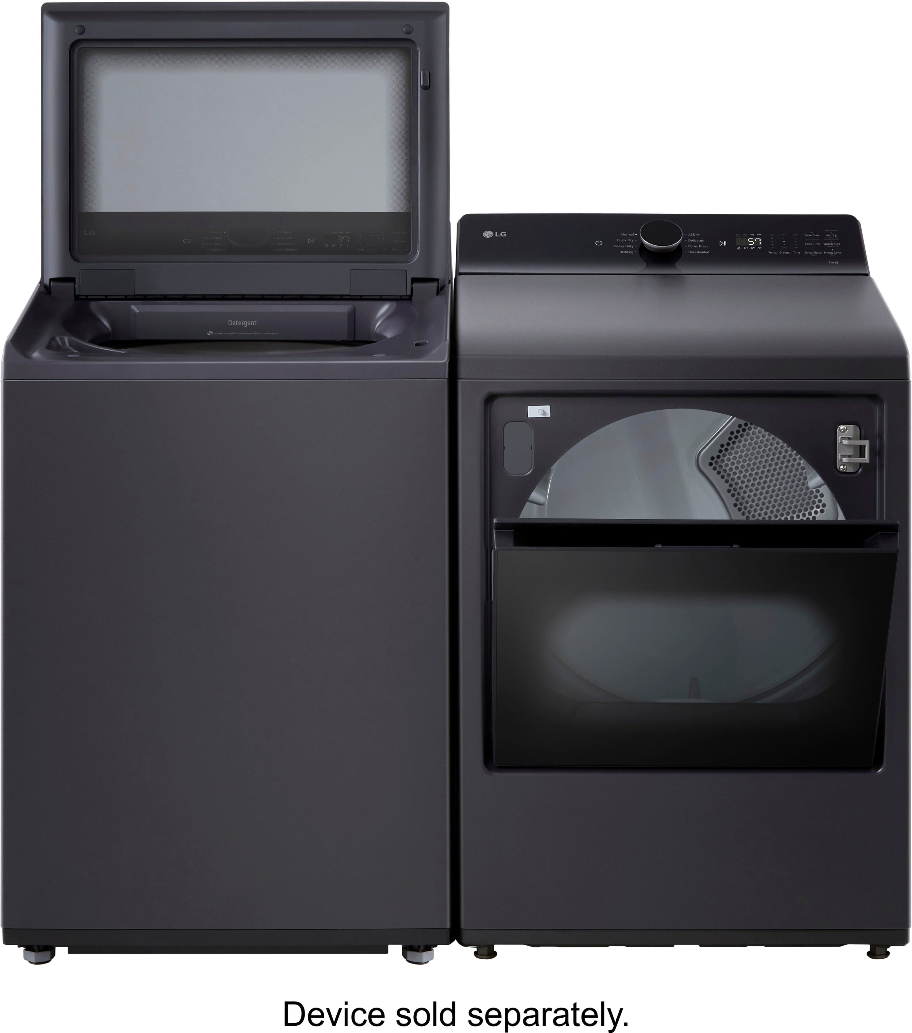 Alt View 27. LG - 5.3 Cu. Ft. High Efficiency Smart Top Load Washer with TurboWash3D Technology - Matte Black.