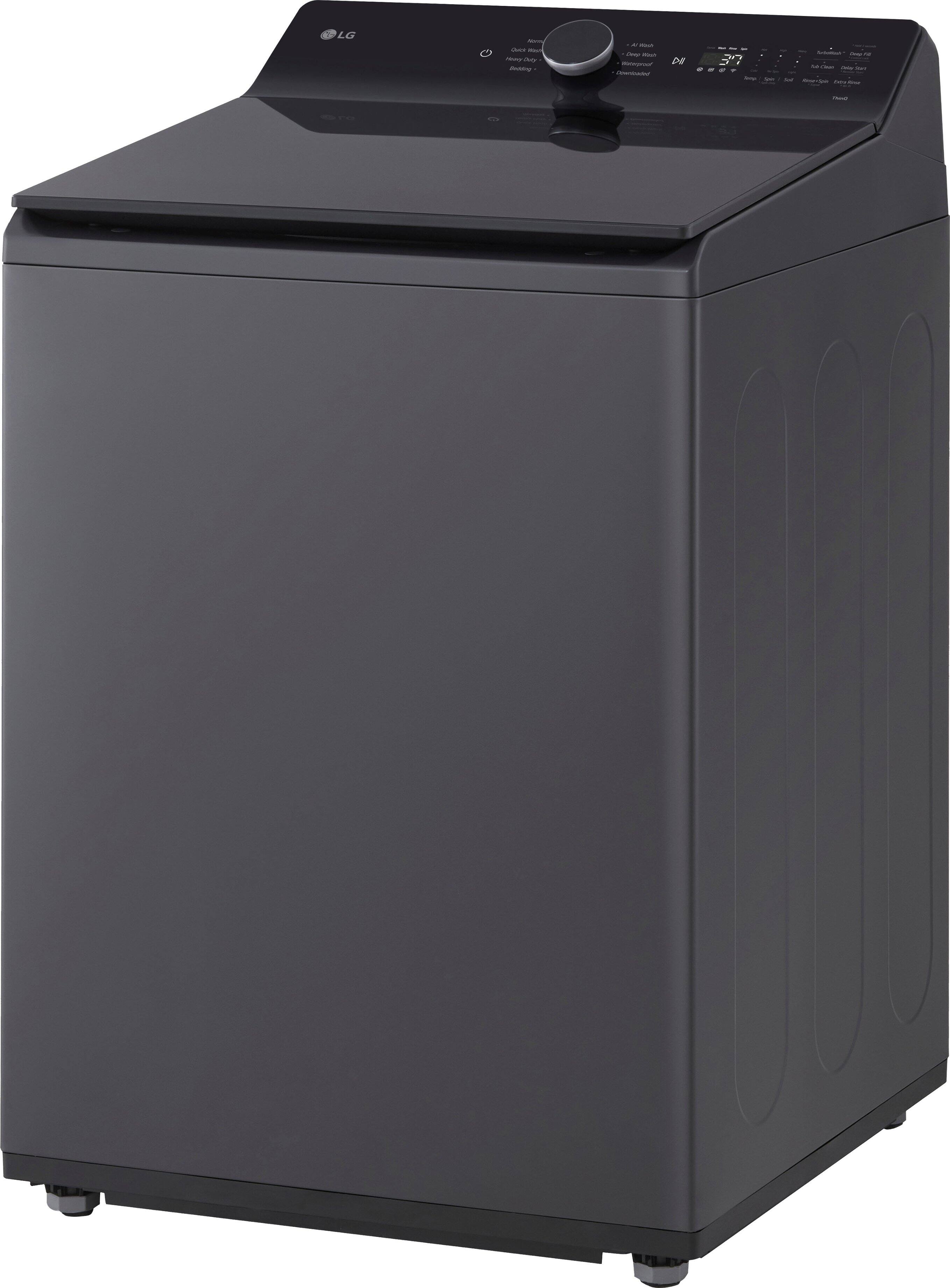 Alt View 1. LG - 5.3 Cu. Ft. High Efficiency Smart Top Load Washer with TurboWash3D Technology - Matte Black.