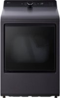 LG - 7.3 Cu. Ft. Smart Electric Dryer with EasyLoad Door - Matte Black - Front_Zoom