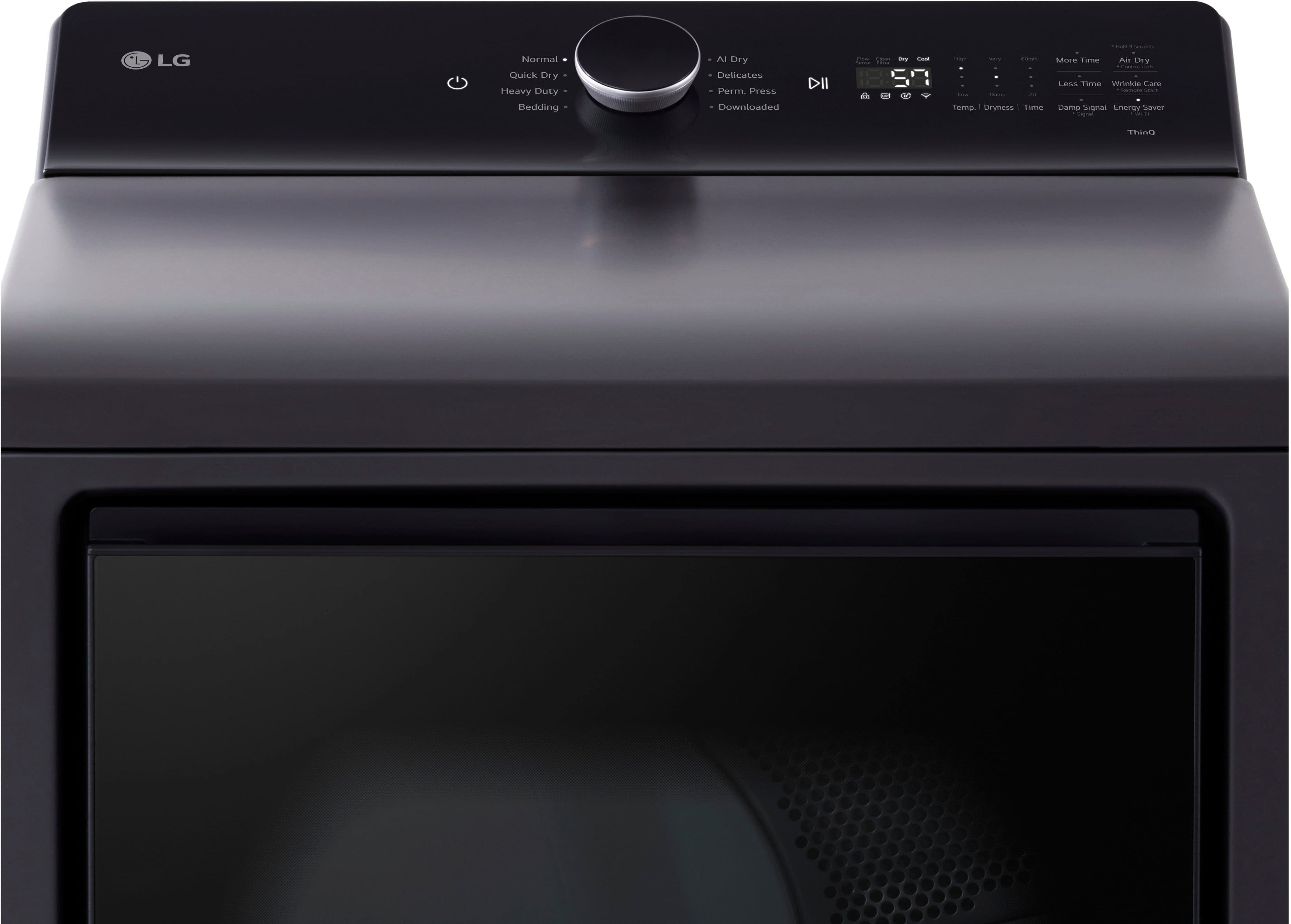 Alt View 12. LG - 7.3 Cu. Ft. Smart Electric Dryer with EasyLoad Door - Matte Black.
