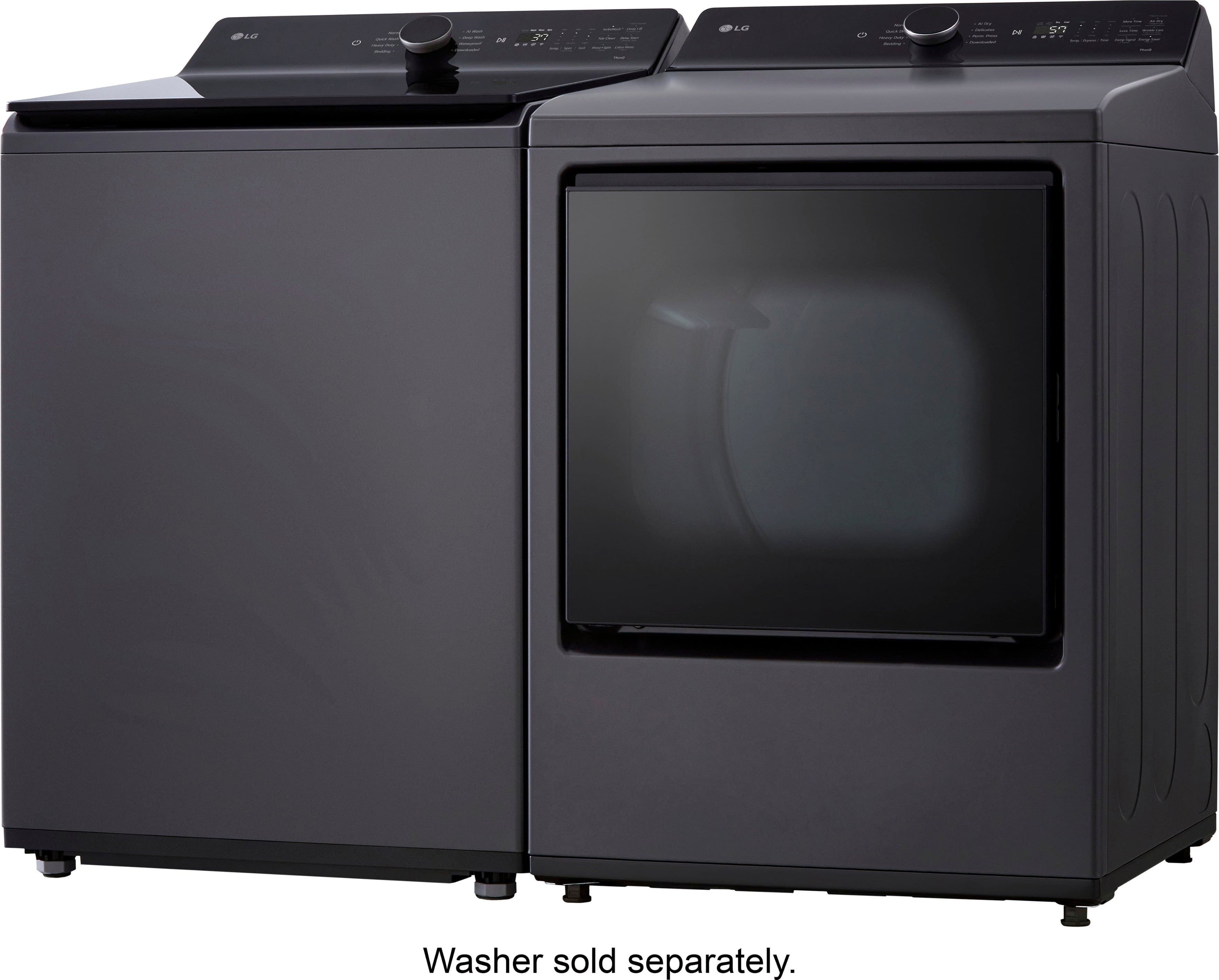 Alt View 19. LG - 7.3 Cu. Ft. Smart Electric Dryer with EasyLoad Door - Matte Black.
