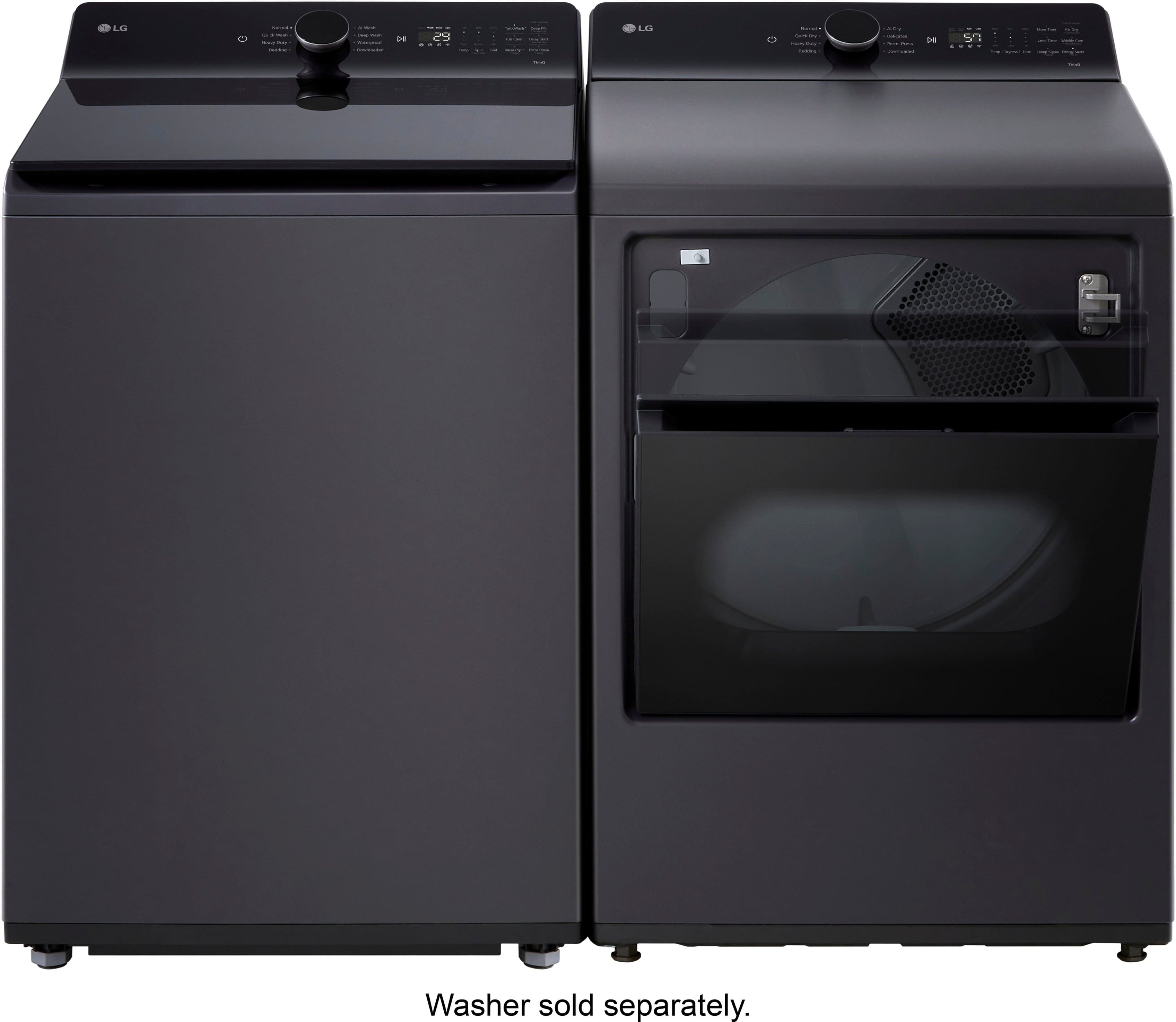 Alt View 20. LG - 7.3 Cu. Ft. Smart Electric Dryer with EasyLoad Door - Matte Black.