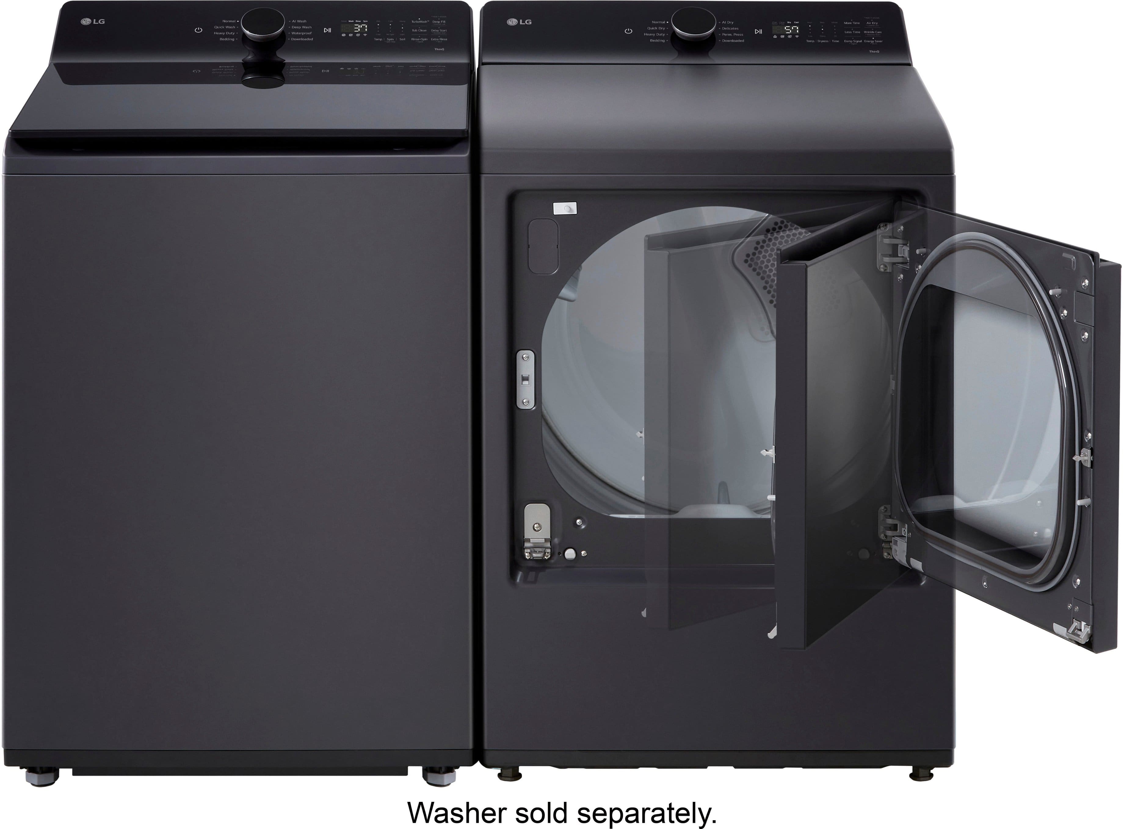 Alt View 21. LG - 7.3 Cu. Ft. Smart Electric Dryer with EasyLoad Door - Matte Black.