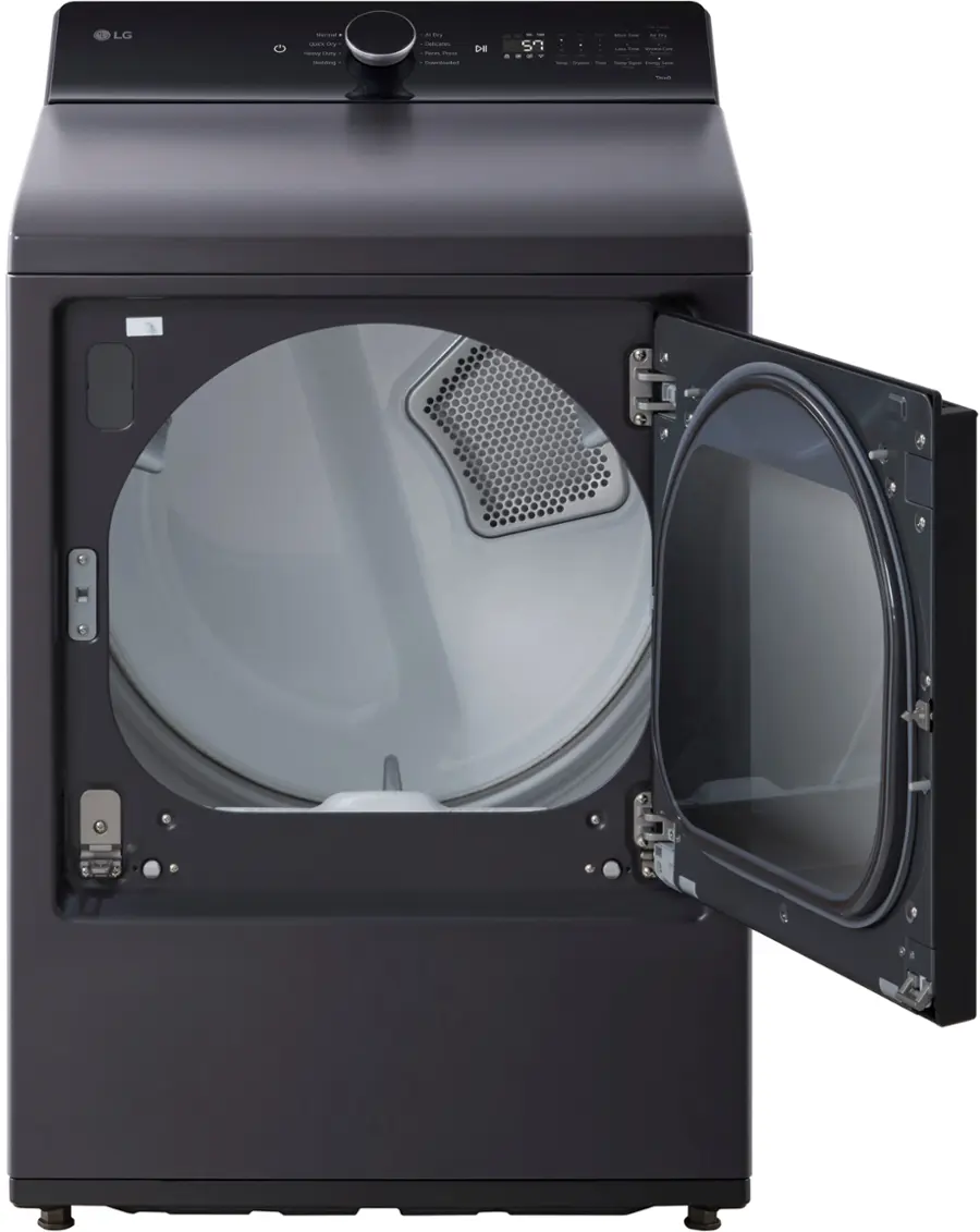 Alt View 3. LG - 7.3 Cu. Ft. Smart Electric Dryer with EasyLoad Door - Matte Black.