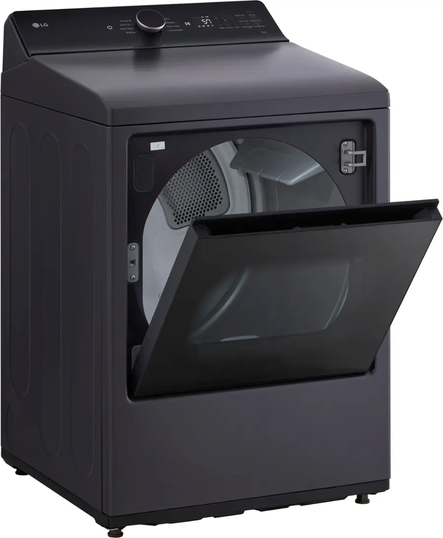 Alt View 6. LG - 7.3 Cu. Ft. Smart Electric Dryer with EasyLoad Door - Matte Black.