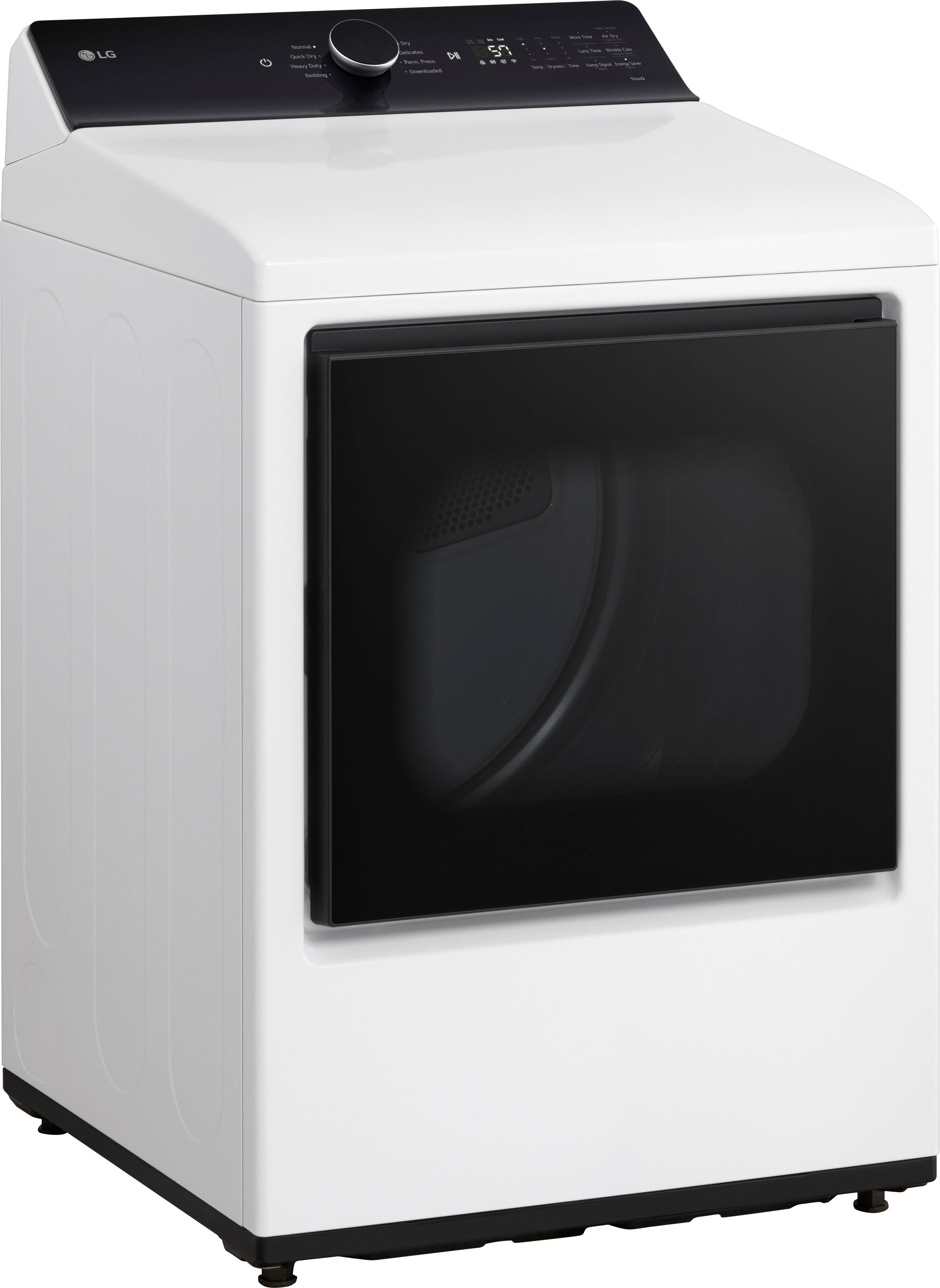 Angle. LG - 7.3 Cu. Ft. Smart Electric Dryer with EasyLoad Door - Alpine White.