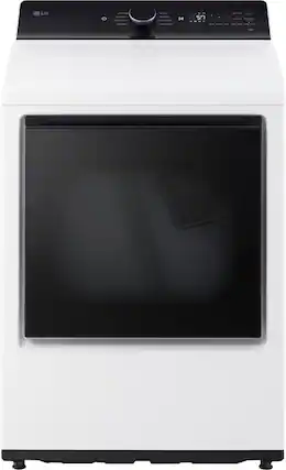 Front. LG - 7.3 Cu. Ft. Smart Electric Dryer with EasyLoad Door - Alpine White.
