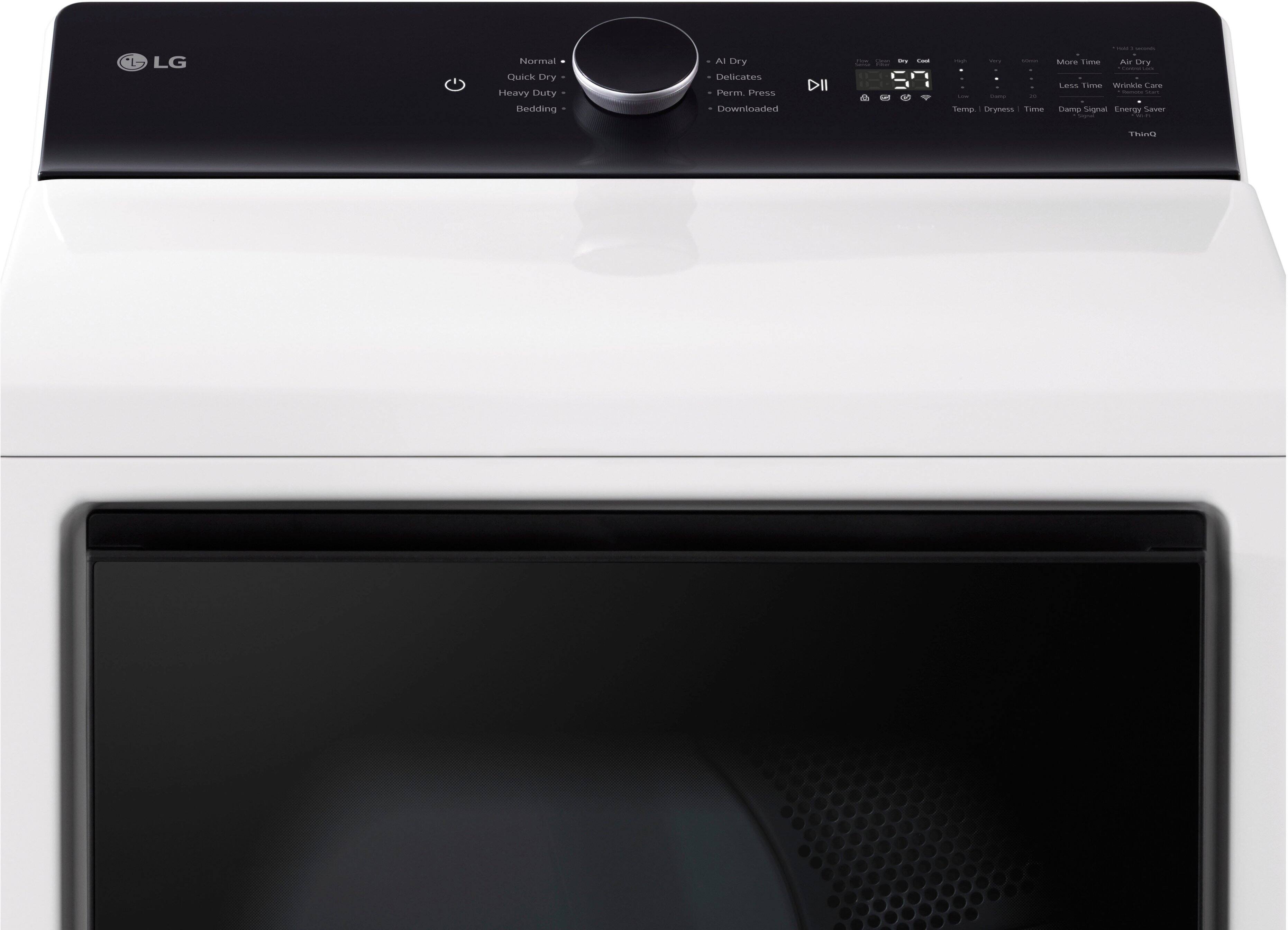 Alt View 16. LG - 7.3 Cu. Ft. Smart Electric Dryer with EasyLoad Door - Alpine White.