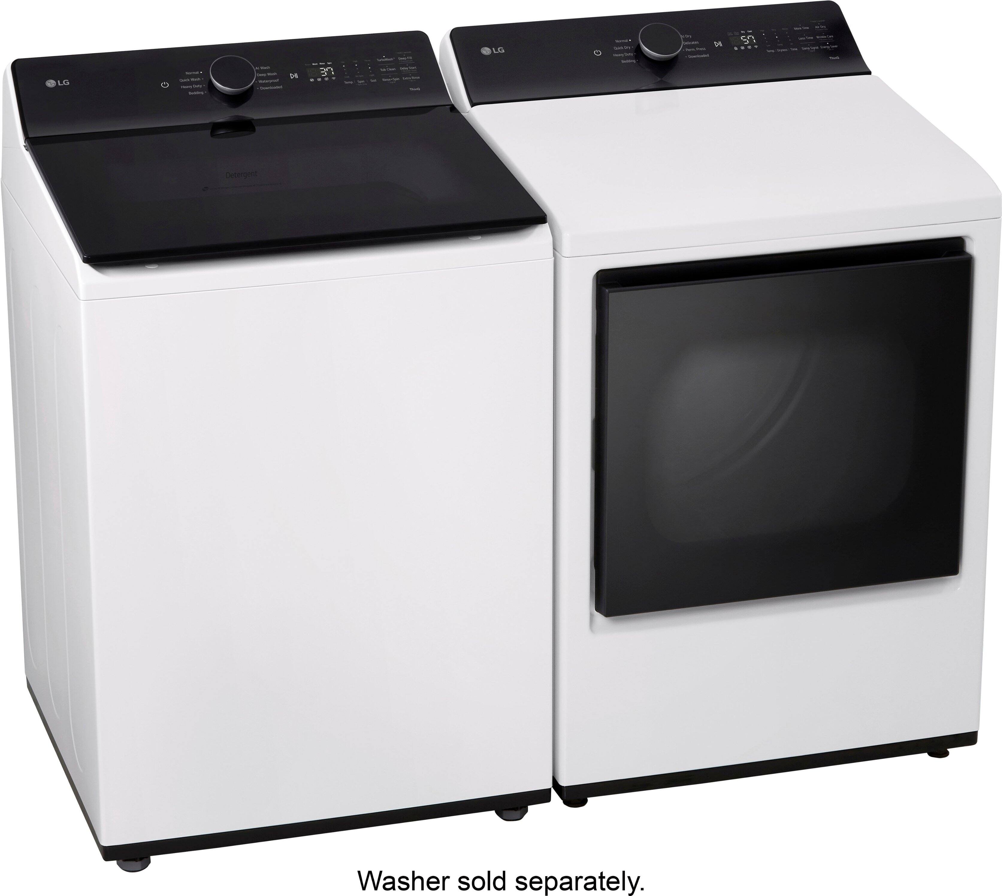 Alt View 23. LG - 7.3 Cu. Ft. Smart Electric Dryer with EasyLoad Door - Alpine White.