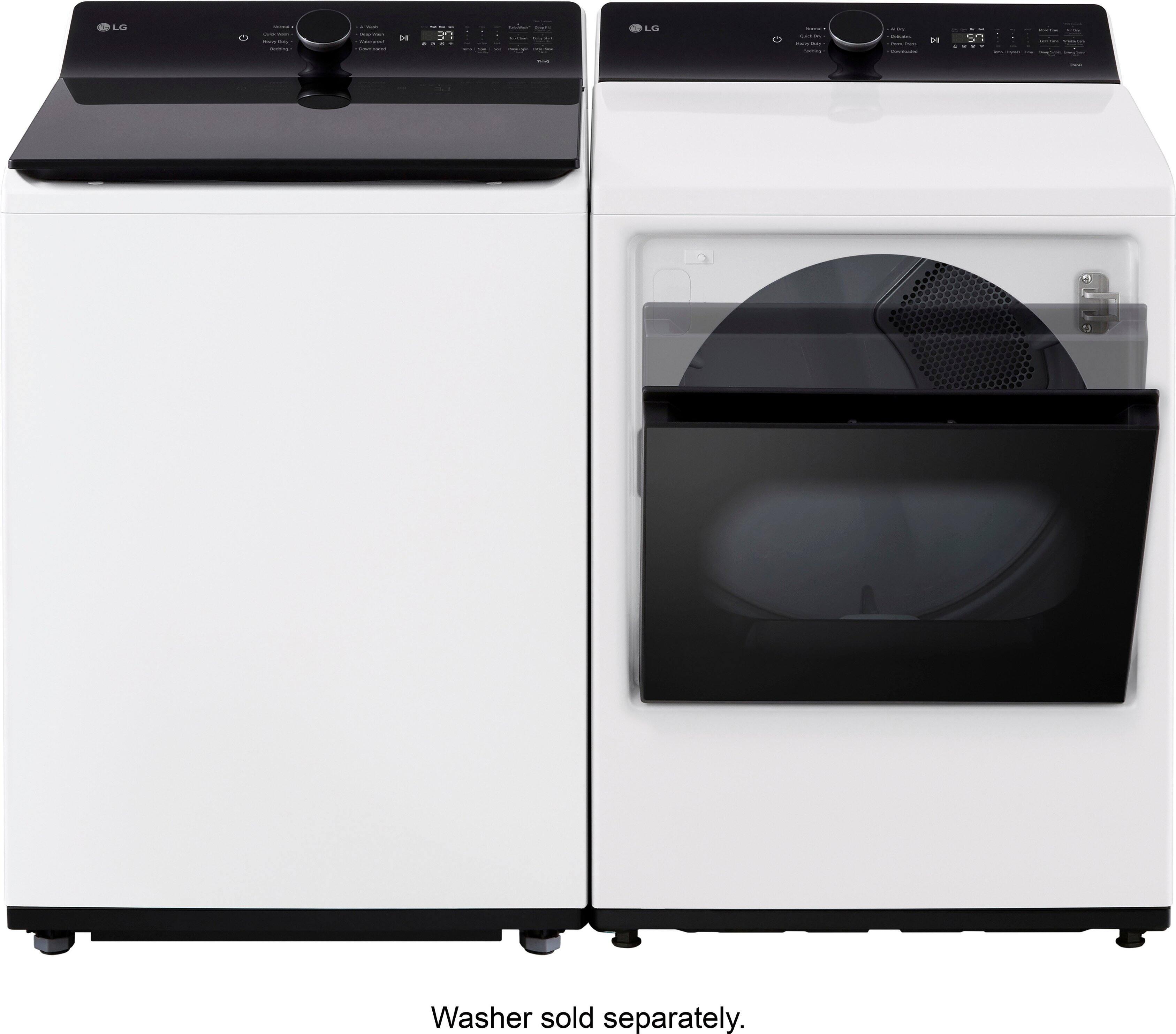 Alt View 24. LG - 7.3 Cu. Ft. Smart Electric Dryer with EasyLoad Door - Alpine White.