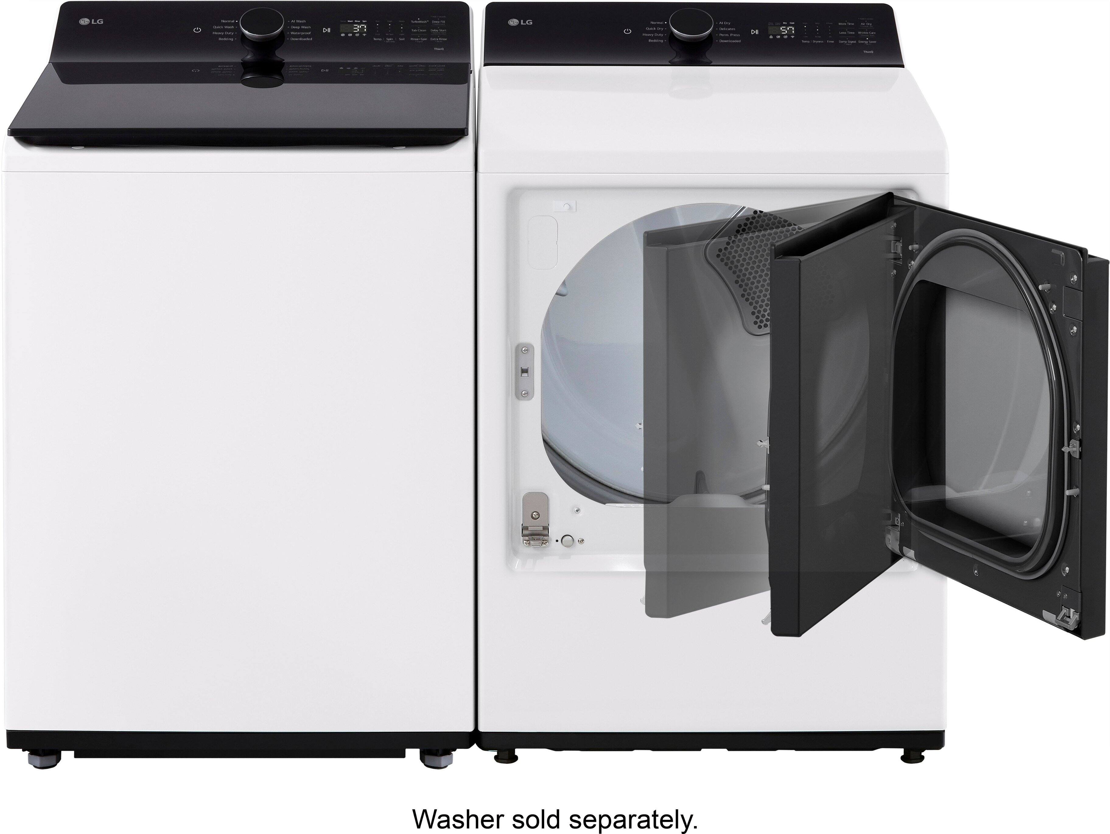Alt View 25. LG - 7.3 Cu. Ft. Smart Electric Dryer with EasyLoad Door - Alpine White.