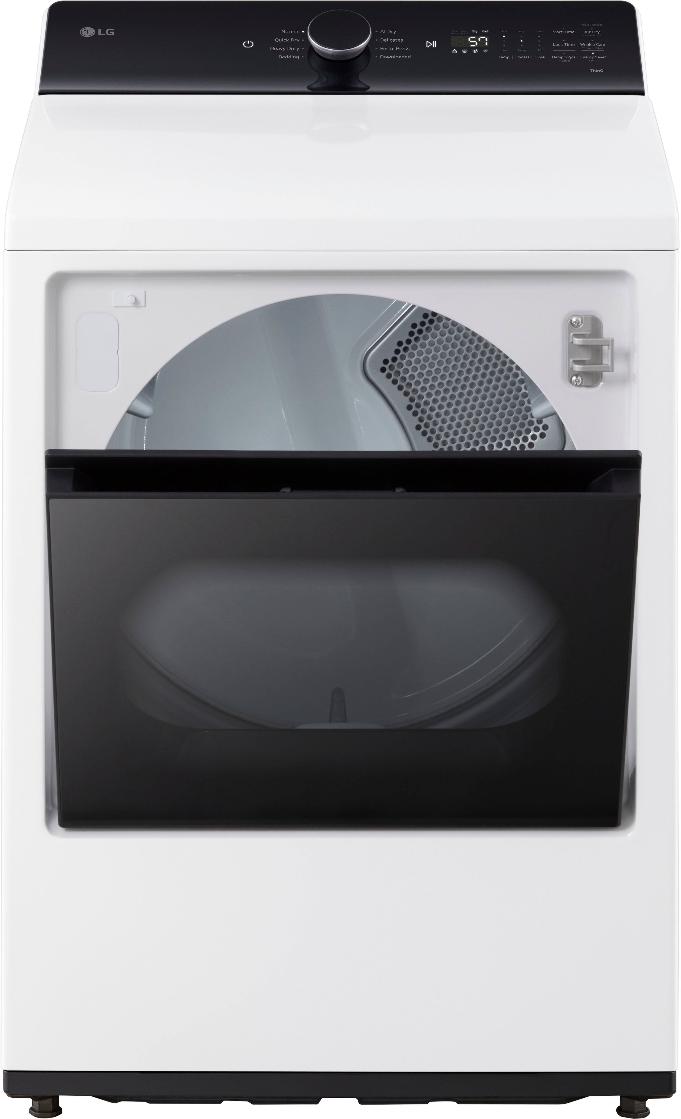Alt View 12. LG - 7.3 Cu. Ft. Smart Electric Dryer with EasyLoad Door - Alpine White.