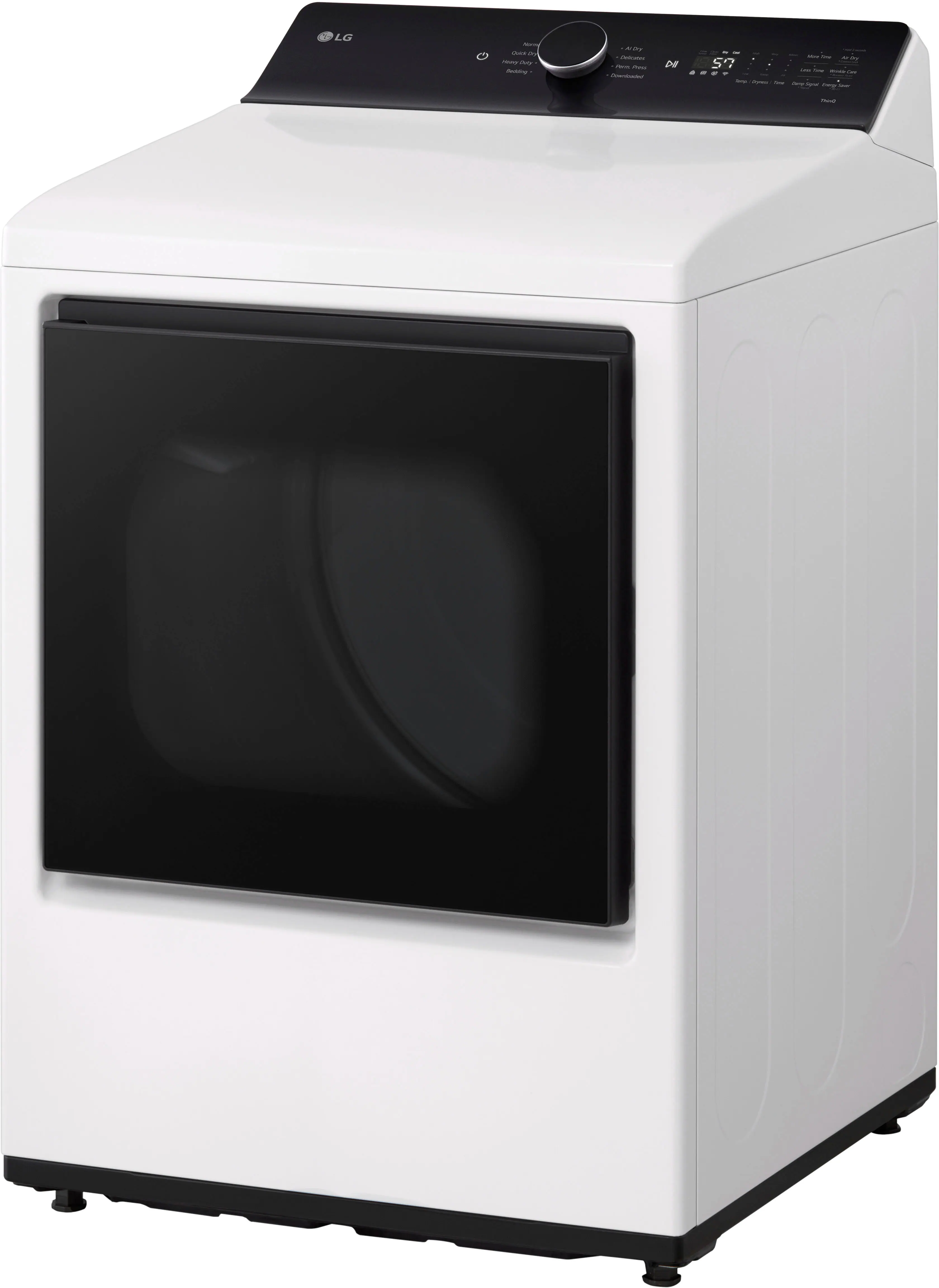 Left. LG - 7.3 Cu. Ft. Smart Electric Dryer with EasyLoad Door - Alpine White.