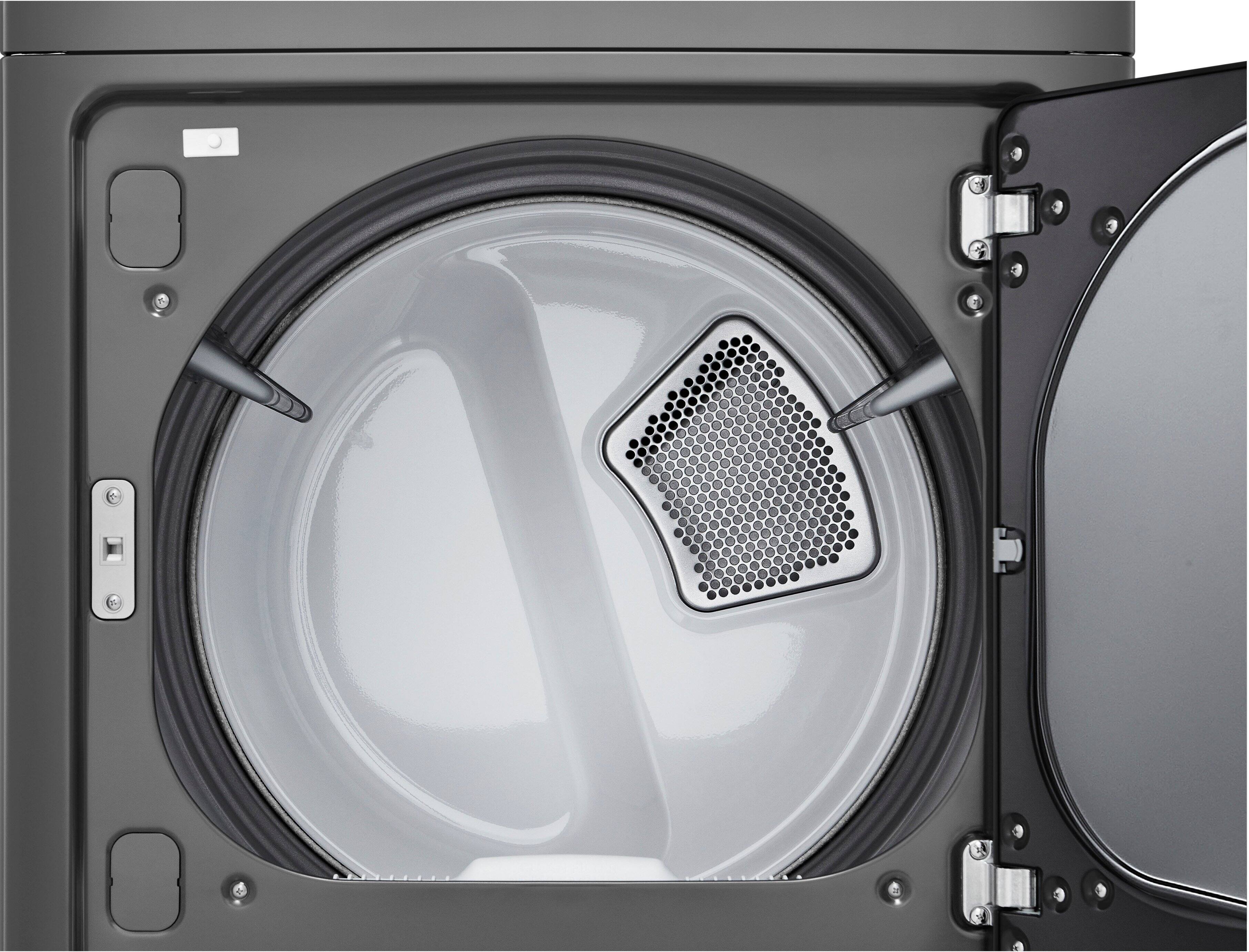 Alt View 11. LG - 7.3 Cu. Ft. Electric Dryer with Sensor Dry - Monochrome Grey.