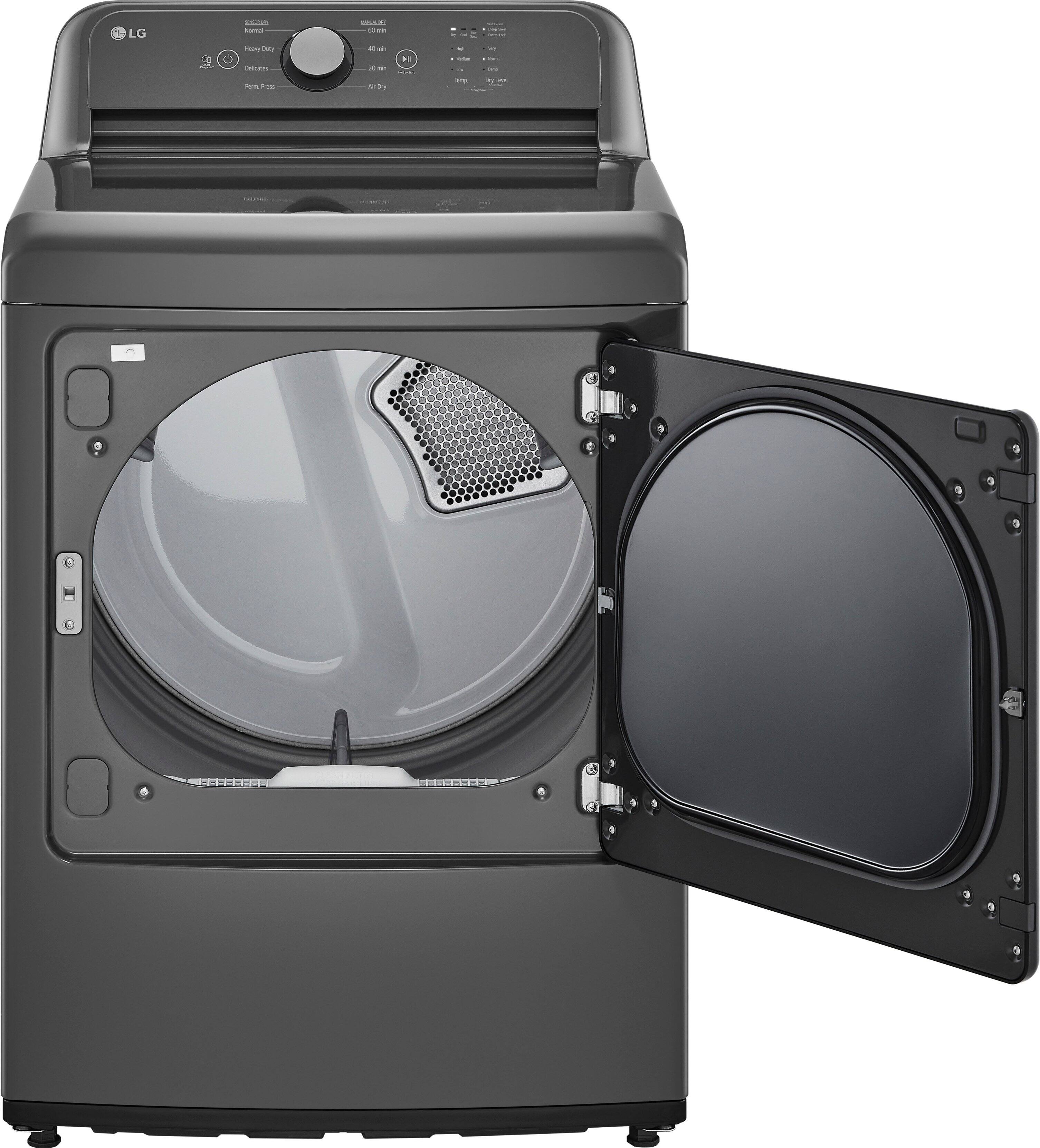 Alt View 1. LG - 7.3 Cu. Ft. Electric Dryer with Sensor Dry - Monochrome Grey.