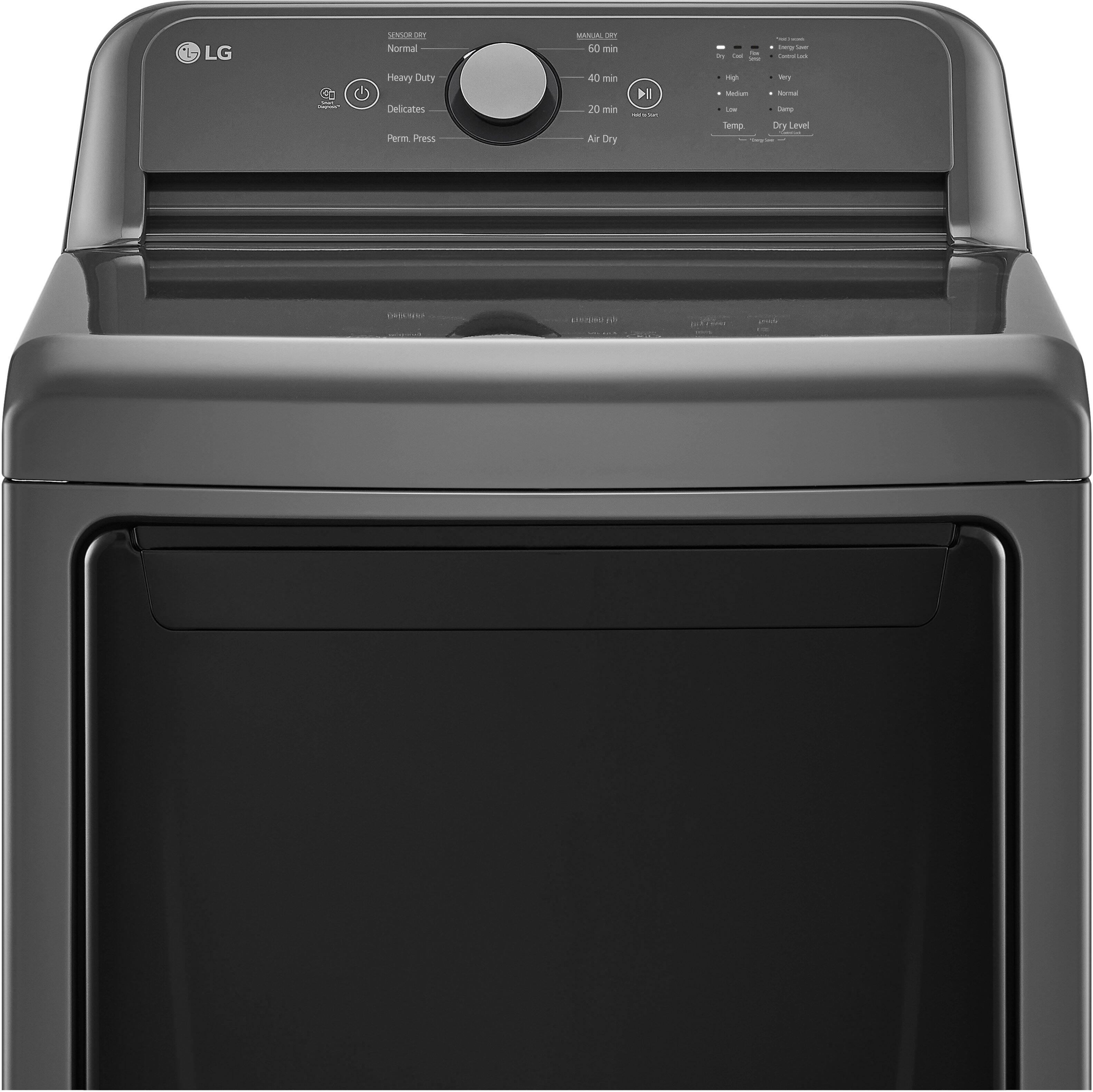 Alt View 3. LG - 7.3 Cu. Ft. Electric Dryer with Sensor Dry - Monochrome Grey.