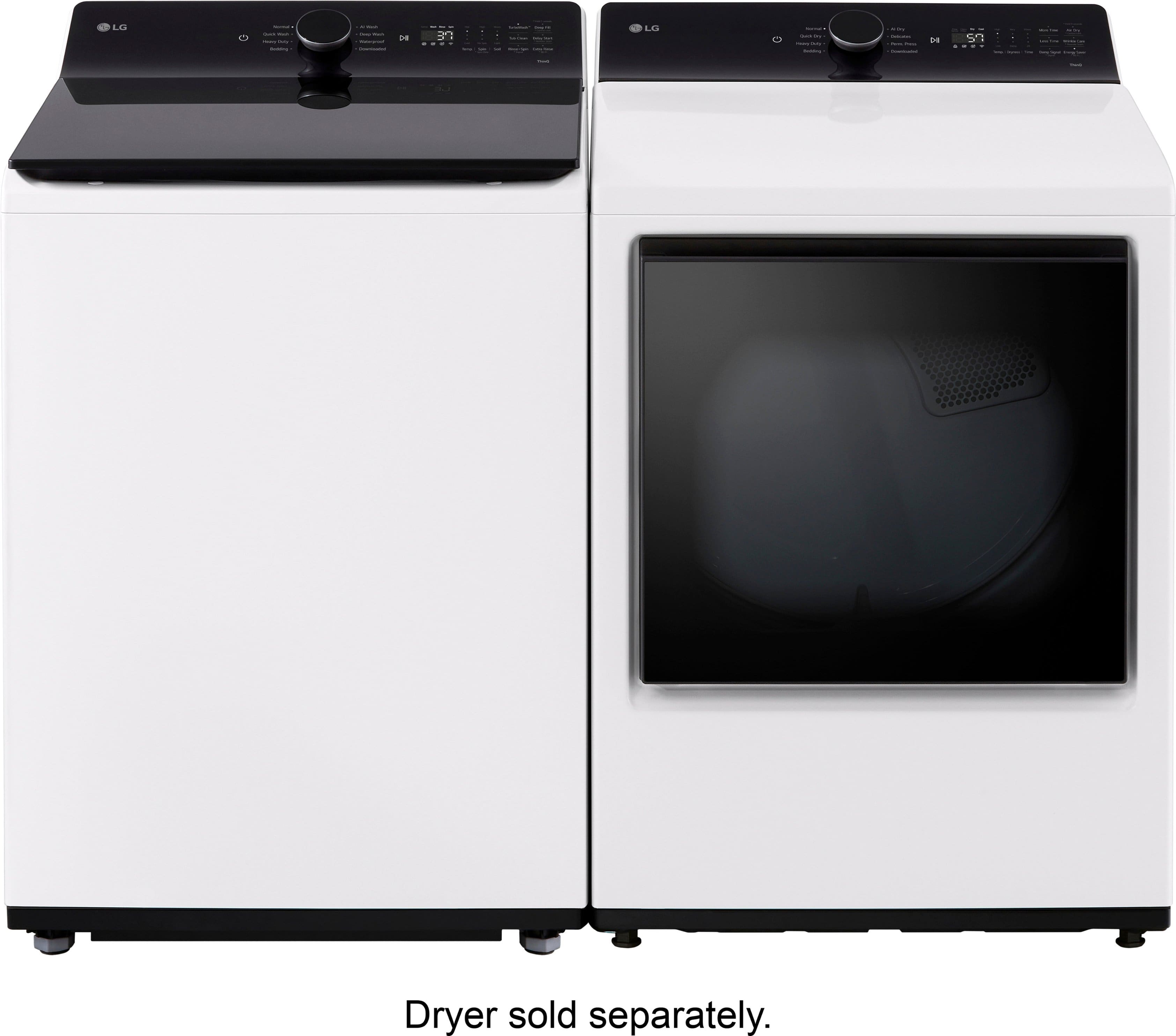 Alt View 26. LG - 5.3 Cu. Ft. High Efficiency Smart Top Load Washer with TurboWash3D Technology - Alpine White.
