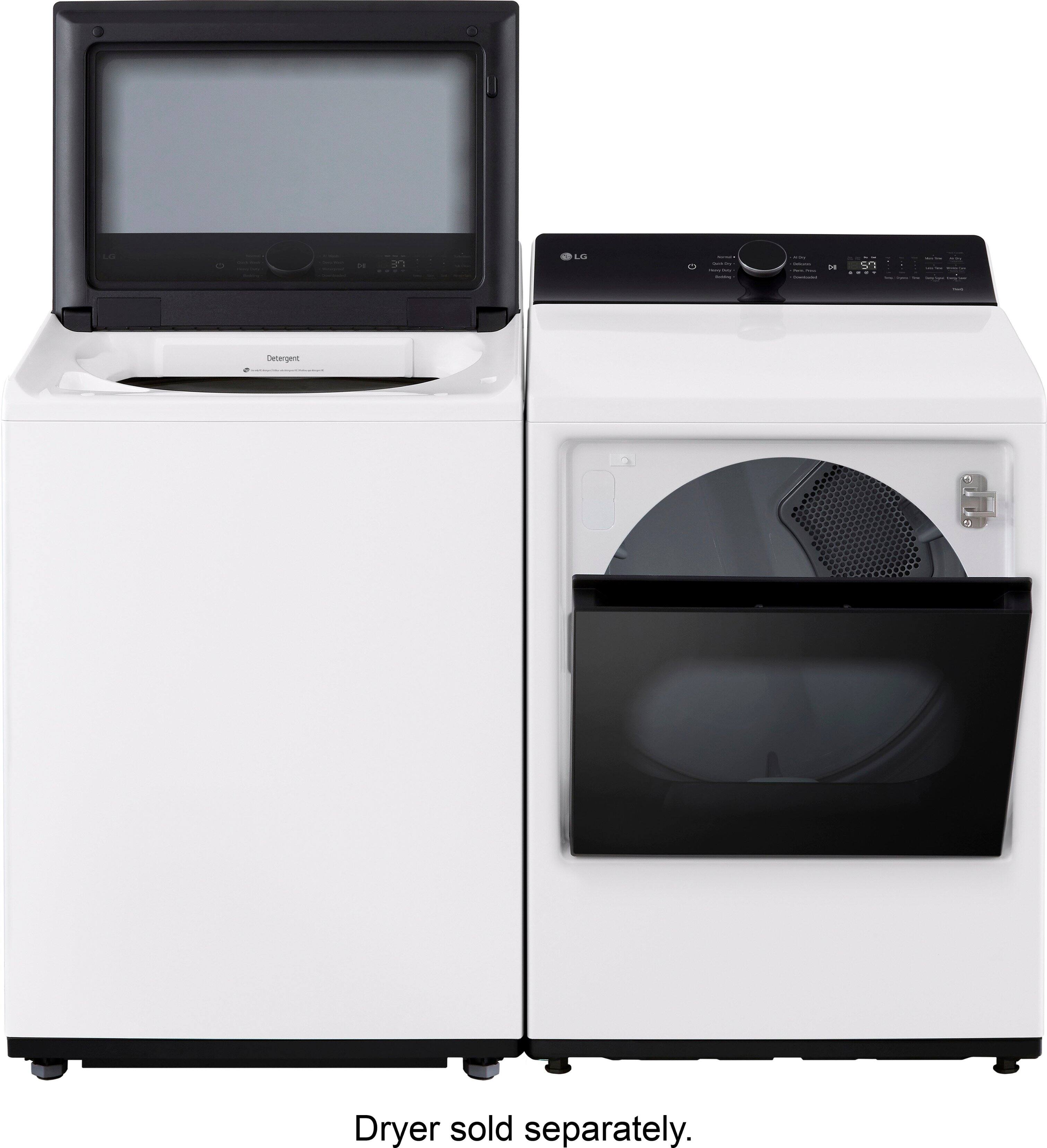 Alt View 27. LG - 5.3 Cu. Ft. High Efficiency Smart Top Load Washer with TurboWash3D Technology - Alpine White.