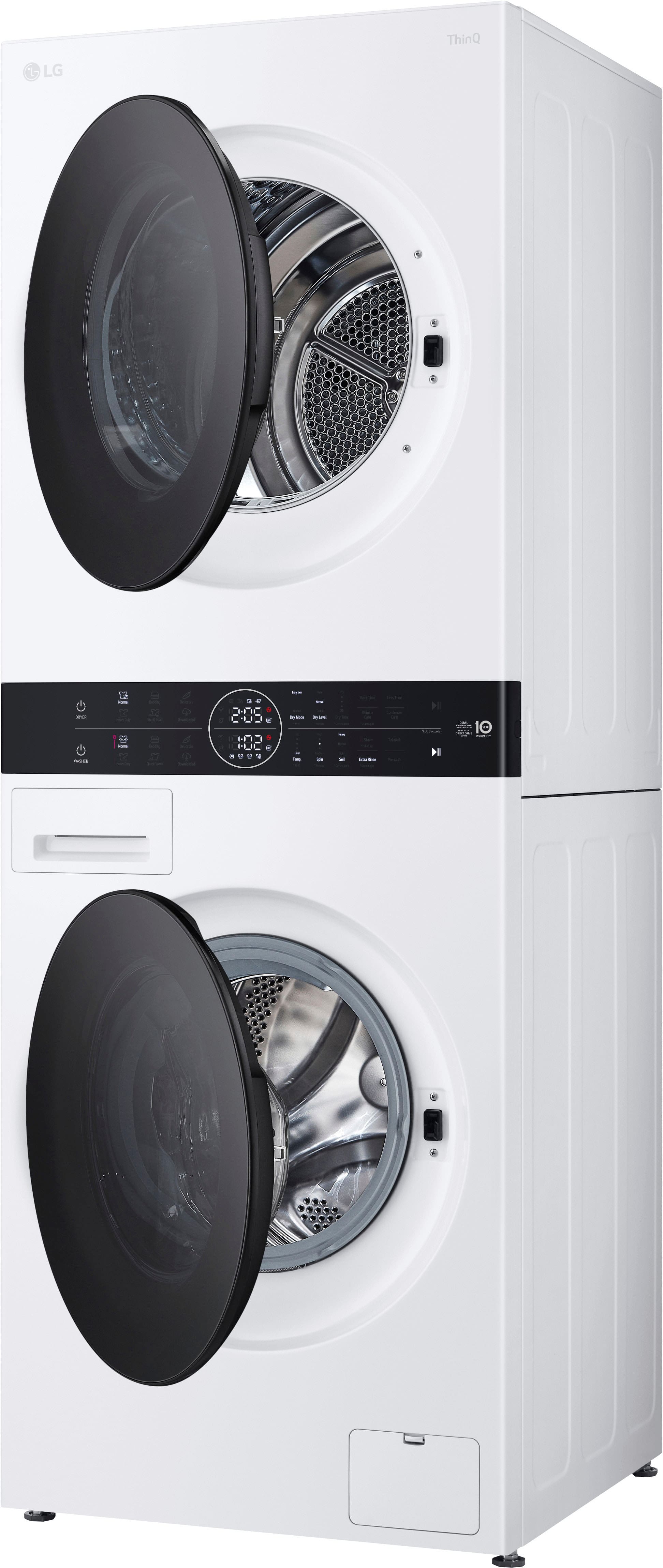 Alt View 12. LG - 2.4 Cu. Ft. HE Smart Front Load Washer and 4.2 Cu. Ft. Electric Dryer WashTower wSteam and Ventless Heat Pump Technology - White.