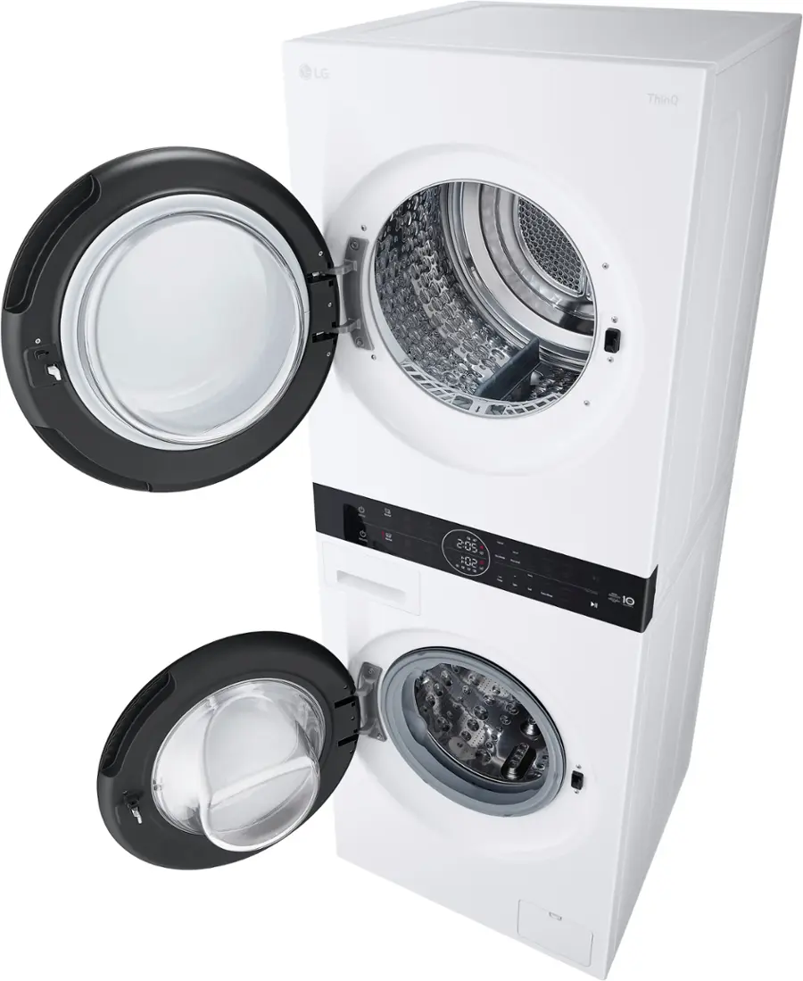 Alt View 15. LG - 2.4 Cu. Ft. HE Smart Front Load Washer and 4.2 Cu. Ft. Electric Dryer WashTower wSteam and Ventless Heat Pump Technology - White.