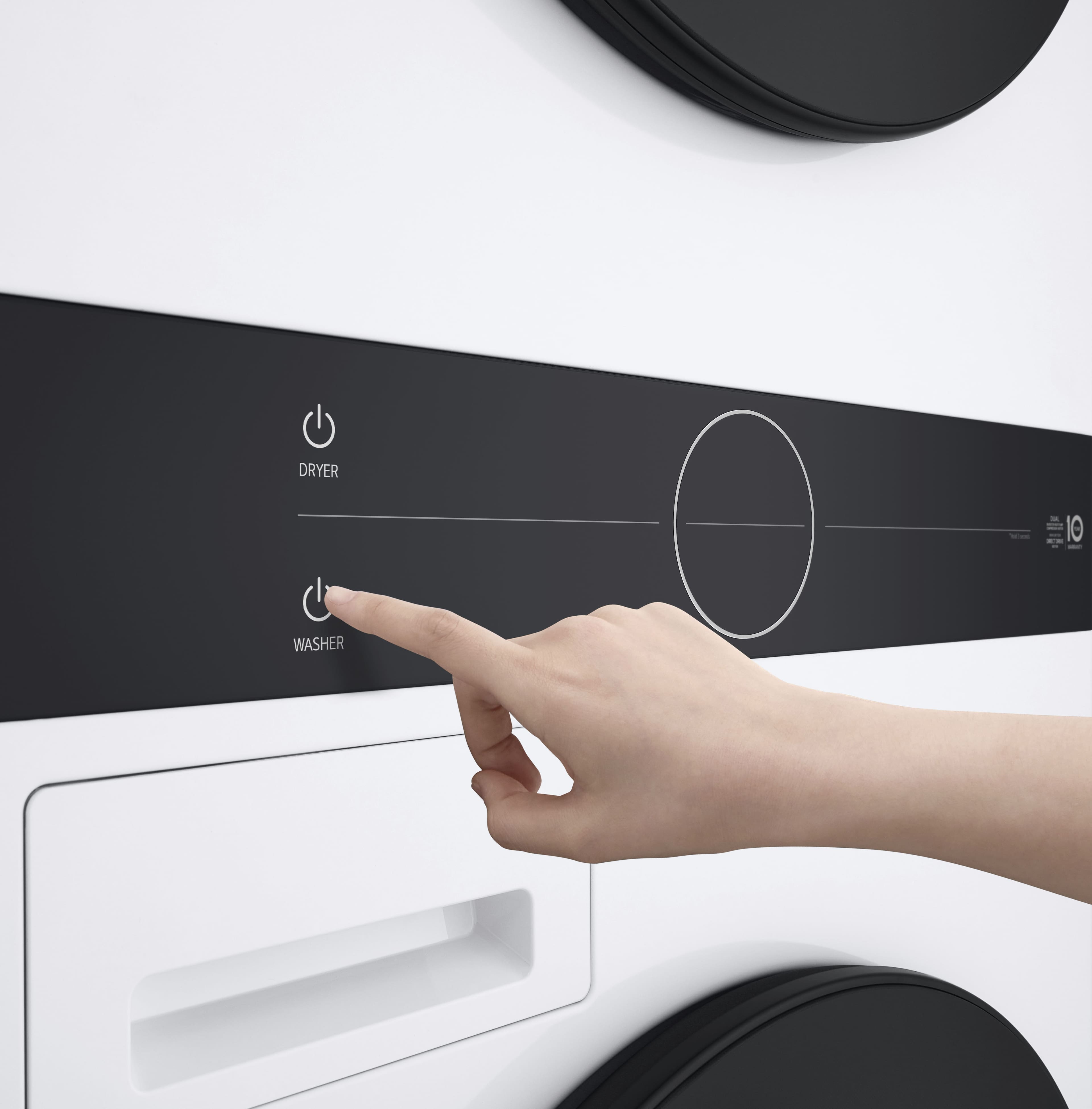 Alt View 18. LG - 2.4 Cu. Ft. HE Smart Front Load Washer and 4.2 Cu. Ft. Electric Dryer WashTower wSteam and Ventless Heat Pump Technology - White.