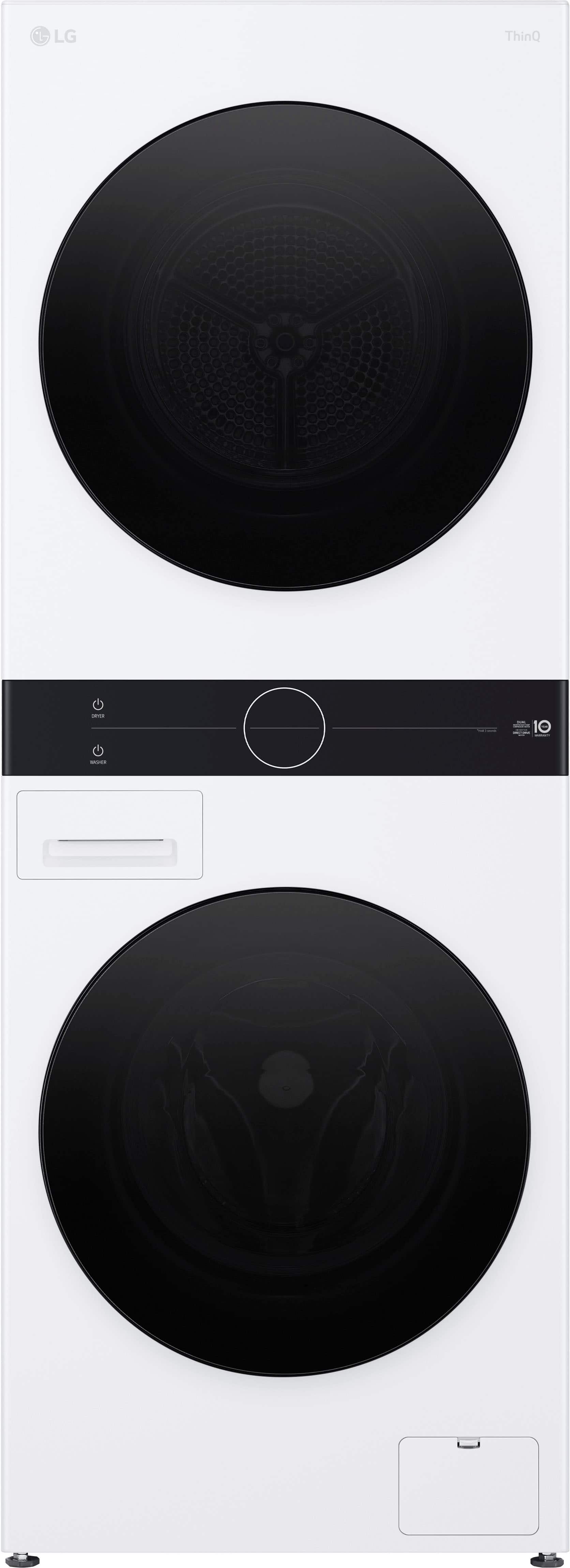 Alt View 2. LG - 2.4 Cu. Ft. HE Smart Front Load Washer and 4.2 Cu. Ft. Electric Dryer WashTower wSteam and Ventless Heat Pump Technology - White.