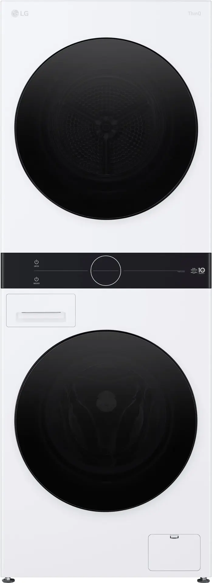Alt View 2. LG - 2.4 Cu. Ft. HE Smart Front Load Washer and 4.2 Cu. Ft. Electric Dryer WashTower wSteam and Ventless Heat Pump Technology - White.