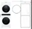 Left. LG - 2.4 Cu. Ft. HE Smart Front Load Washer and 4.2 Cu. Ft. Electric Dryer WashTower wSteam and Ventless Heat Pump Technology - White.