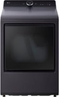 LG - 7.3 Cu. Ft. Smart Gas Dryer with Steam and EasyLoad Door - Matte Black - Front_Zoom