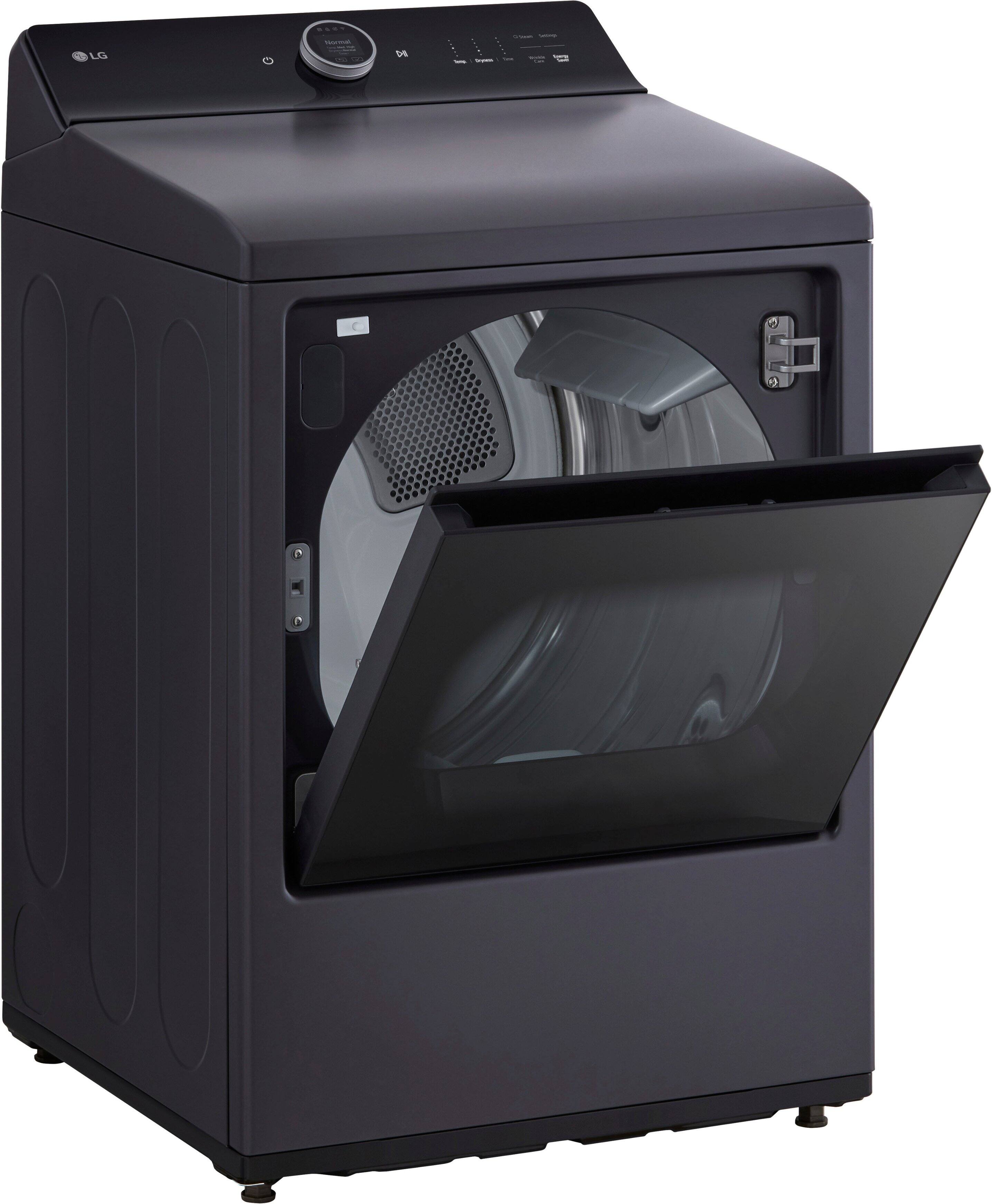 Alt View 11. LG - 7.3 Cu. Ft. Smart Gas Dryer with Steam and EasyLoad Door - Matte Black.