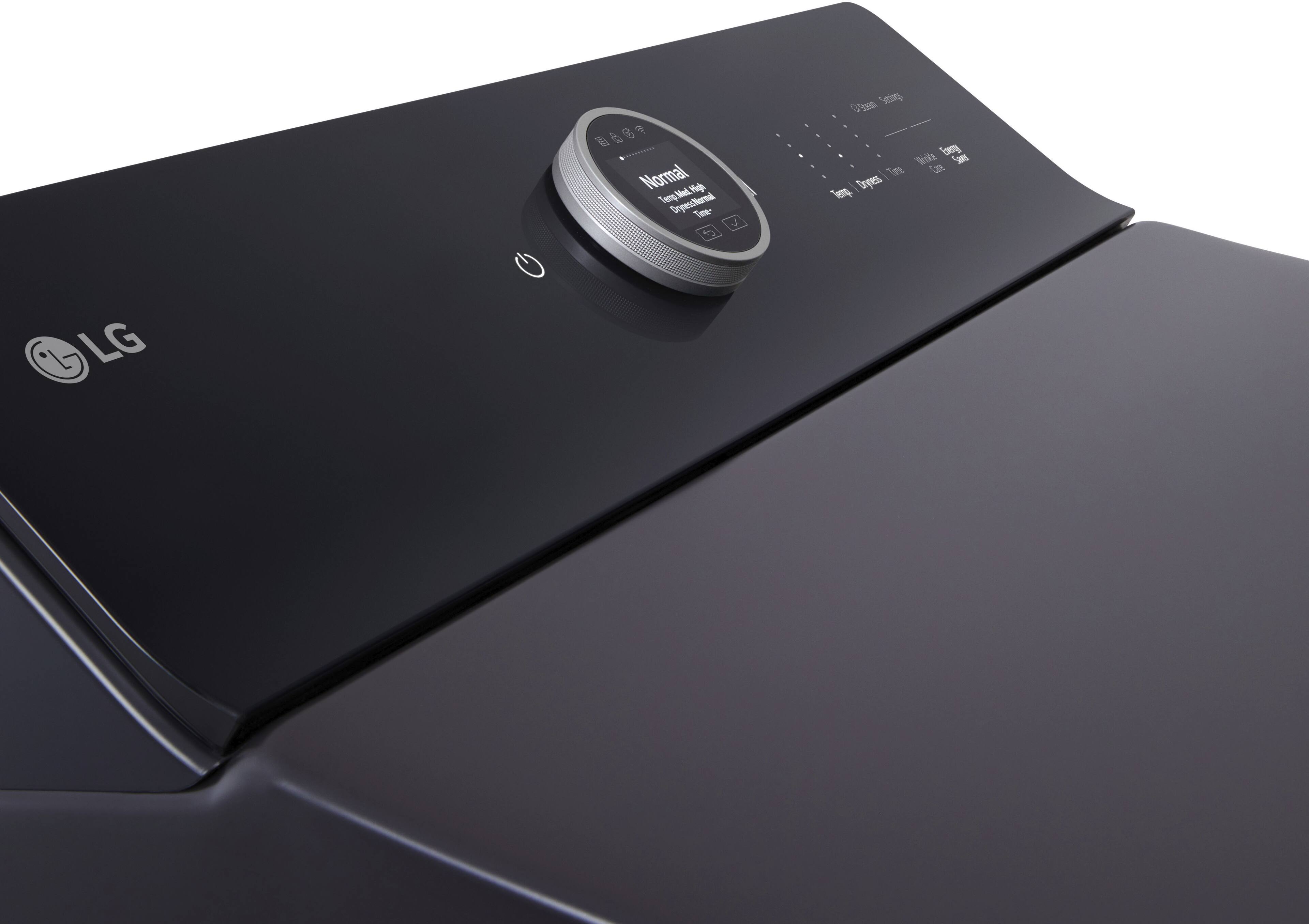 Alt View 13. LG - 7.3 Cu. Ft. Smart Gas Dryer with Steam and EasyLoad Door - Matte Black.