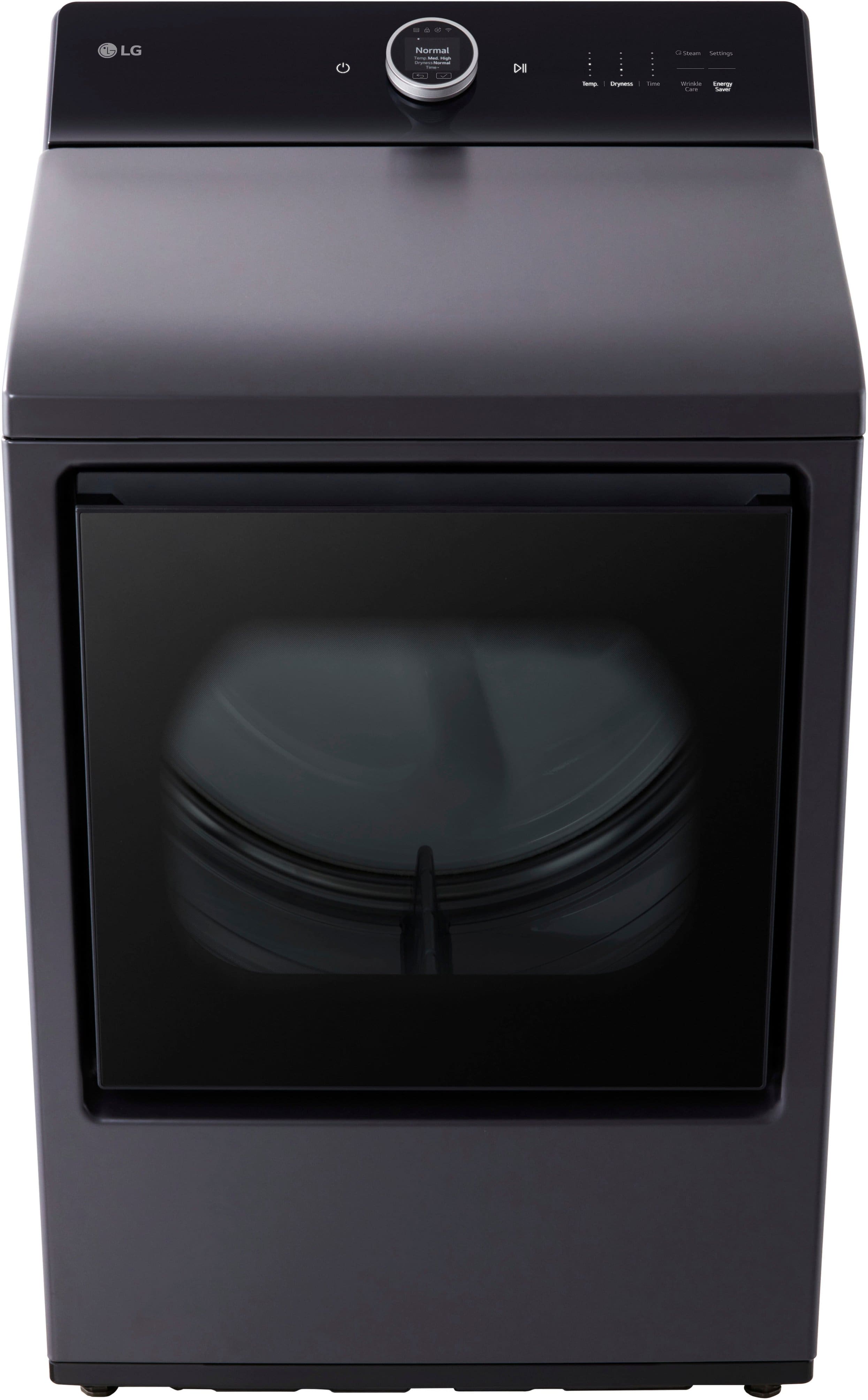 Alt View 1. LG - 7.3 Cu. Ft. Smart Gas Dryer with Steam and EasyLoad Door - Matte Black.