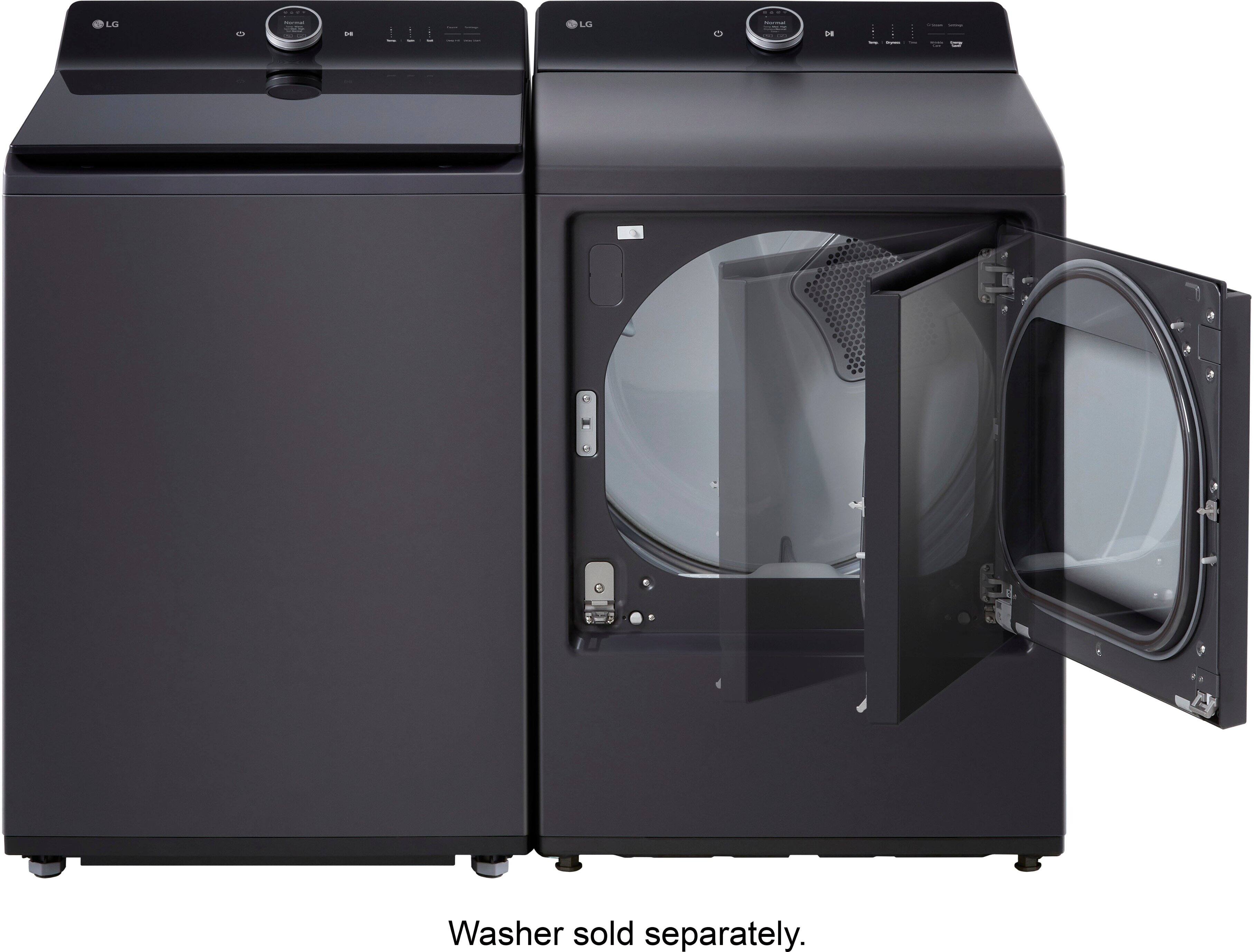 Alt View 20. LG - 7.3 Cu. Ft. Smart Gas Dryer with Steam and EasyLoad Door - Matte Black.