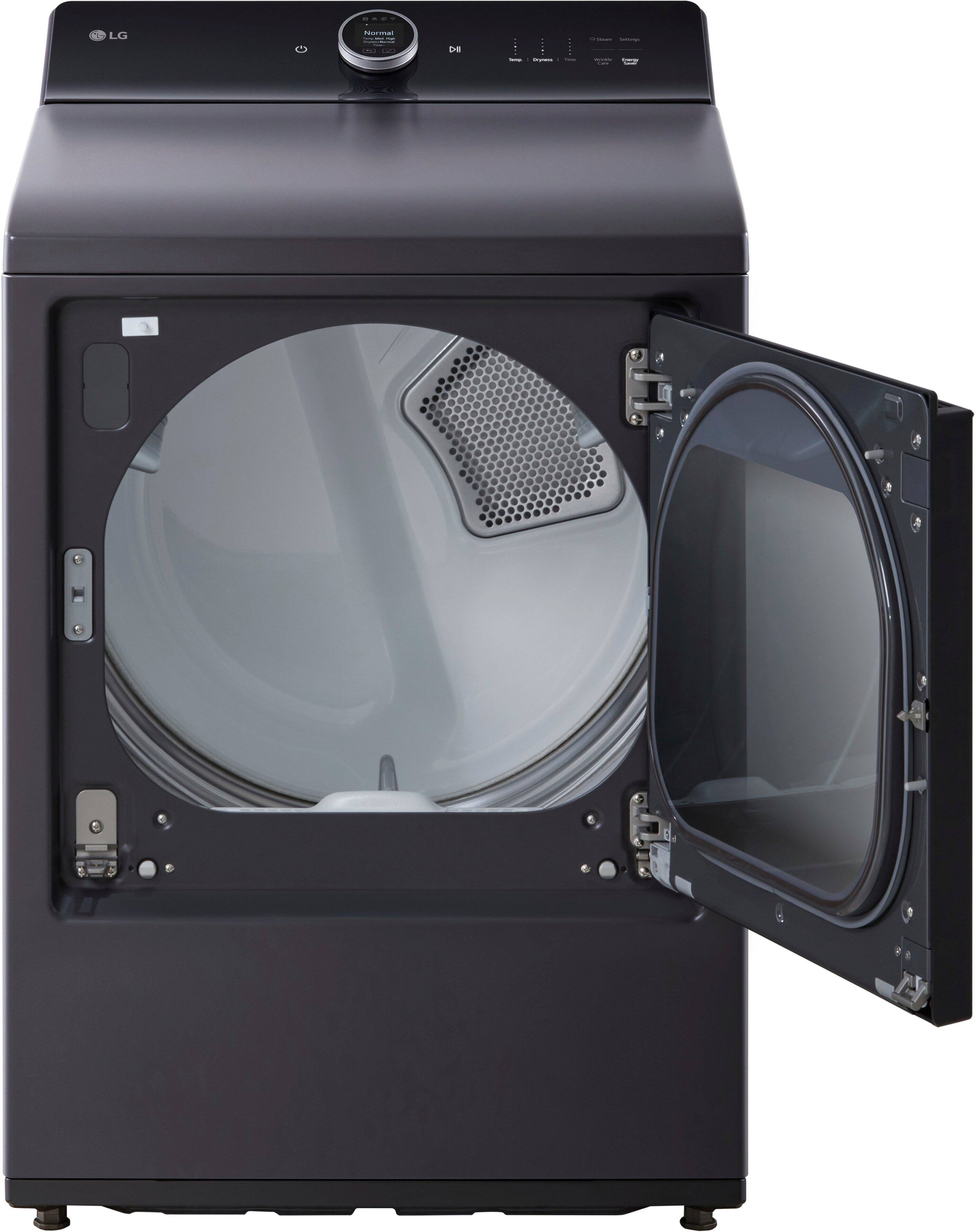 Alt View 2. LG - 7.3 Cu. Ft. Smart Gas Dryer with Steam and EasyLoad Door - Matte Black.