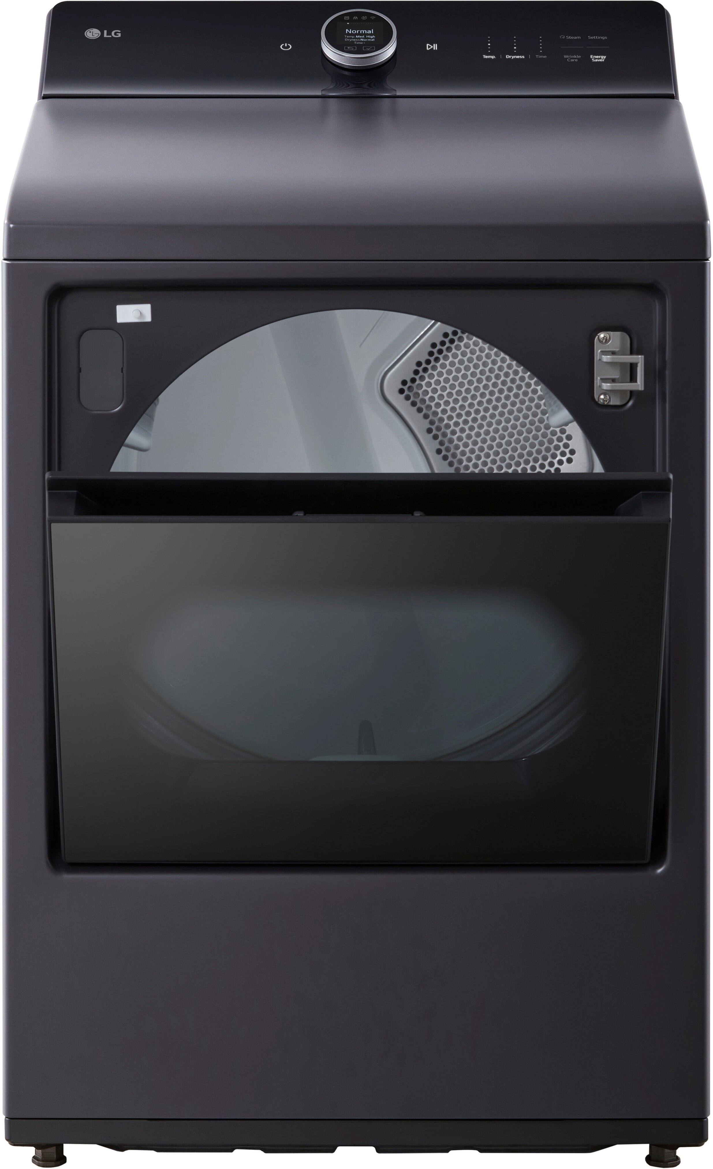 Alt View 3. LG - 7.3 Cu. Ft. Smart Gas Dryer with Steam and EasyLoad Door - Matte Black.