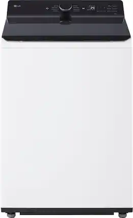 Front. LG - 5.5 Cu. Ft. High Efficiency Smart Top Load Washer with EasyUnload - Alpine White.