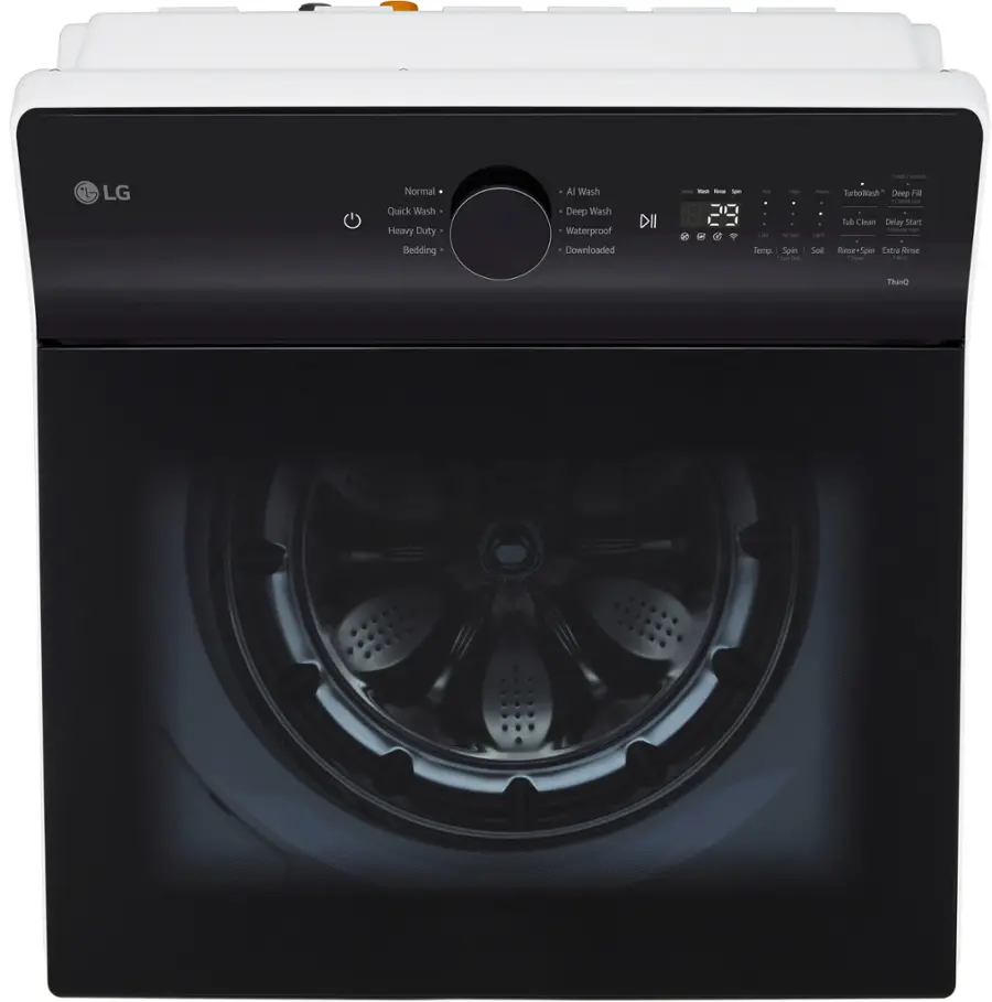 Alt View 30. LG - 5.5 Cu. Ft. High Efficiency Smart Top Load Washer with EasyUnload - Alpine White.