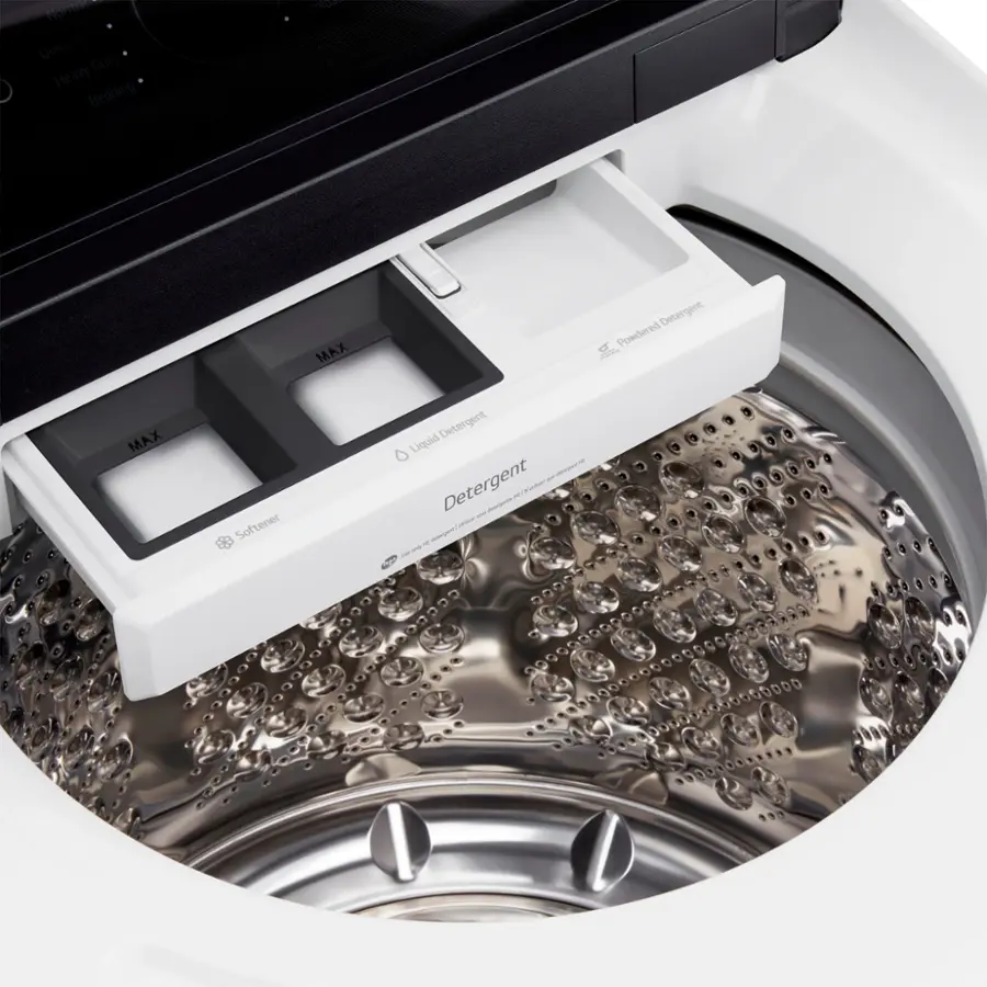 Alt View 26. LG - 5.5 Cu. Ft. High Efficiency Smart Top Load Washer with EasyUnload - Alpine White.