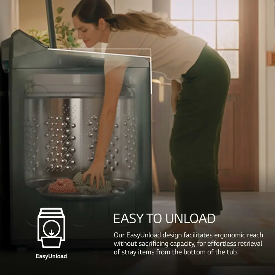 EasyUnload - Easy to Unload Our EasyUnload design facilitates ergonomic reach without sacrificing capacity, for effortless retrieval of stray items from the bottom of the tub.
