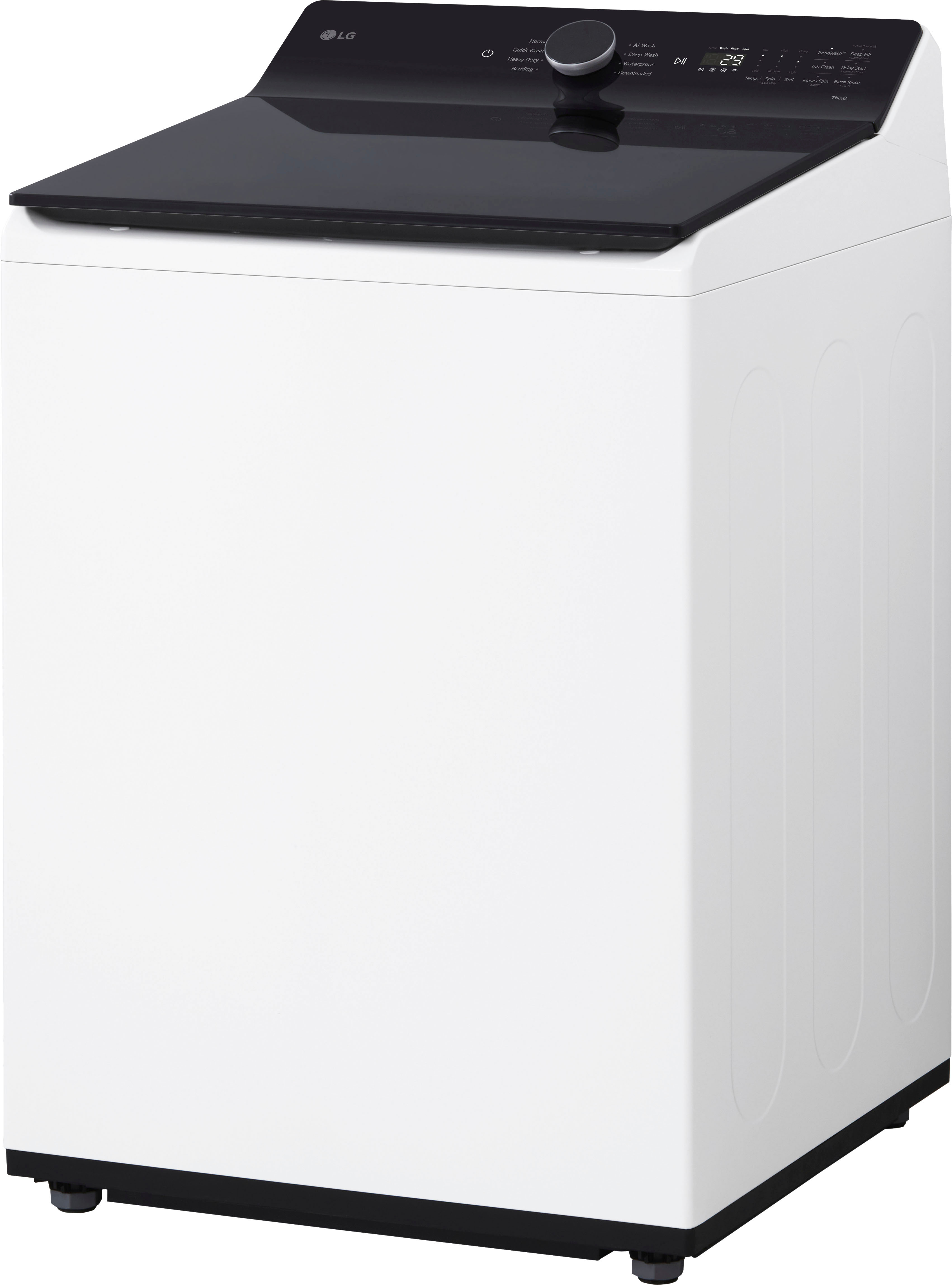 Left View: Samsung - 5.2 Cu. Ft. High-Efficiency Smart Top Load Washer with Super Speed Wash - White