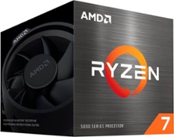 AMD - Ryzen 7 5700 8-core - 16-thread – 3.7 GHz (4.6 GHz Max Boost) Socket AM4 Unlocked Desktop Processor - Silver - Front_Zoom