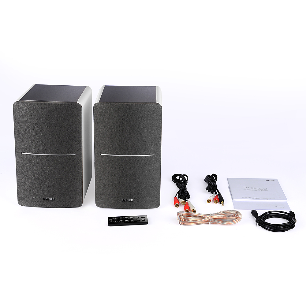 Edifier R1280DB Powered Bluetooth Bookshelf Speakers - Optical Input -  Wireless Studio Monitors - 4 Inch Near Field Speaker - 42w RMS - Wood Grain