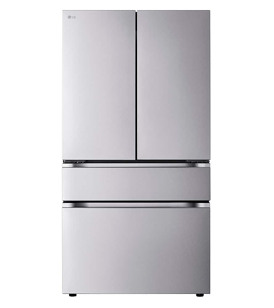 Front. LG - Counter-Depth MAX 25.5 Cu. Ft. 4-Door French Door Smart Refrigerator with Full-Convert Drawer - PrintProof Stainless Steel.