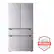 The image features a large refrigerator with a freezer on top, standing in a white background. The refrigerator is made by LG and has a silver color. It is an advertisement for LG's refrigerators, which are known to be America's most reliable line of appliances.