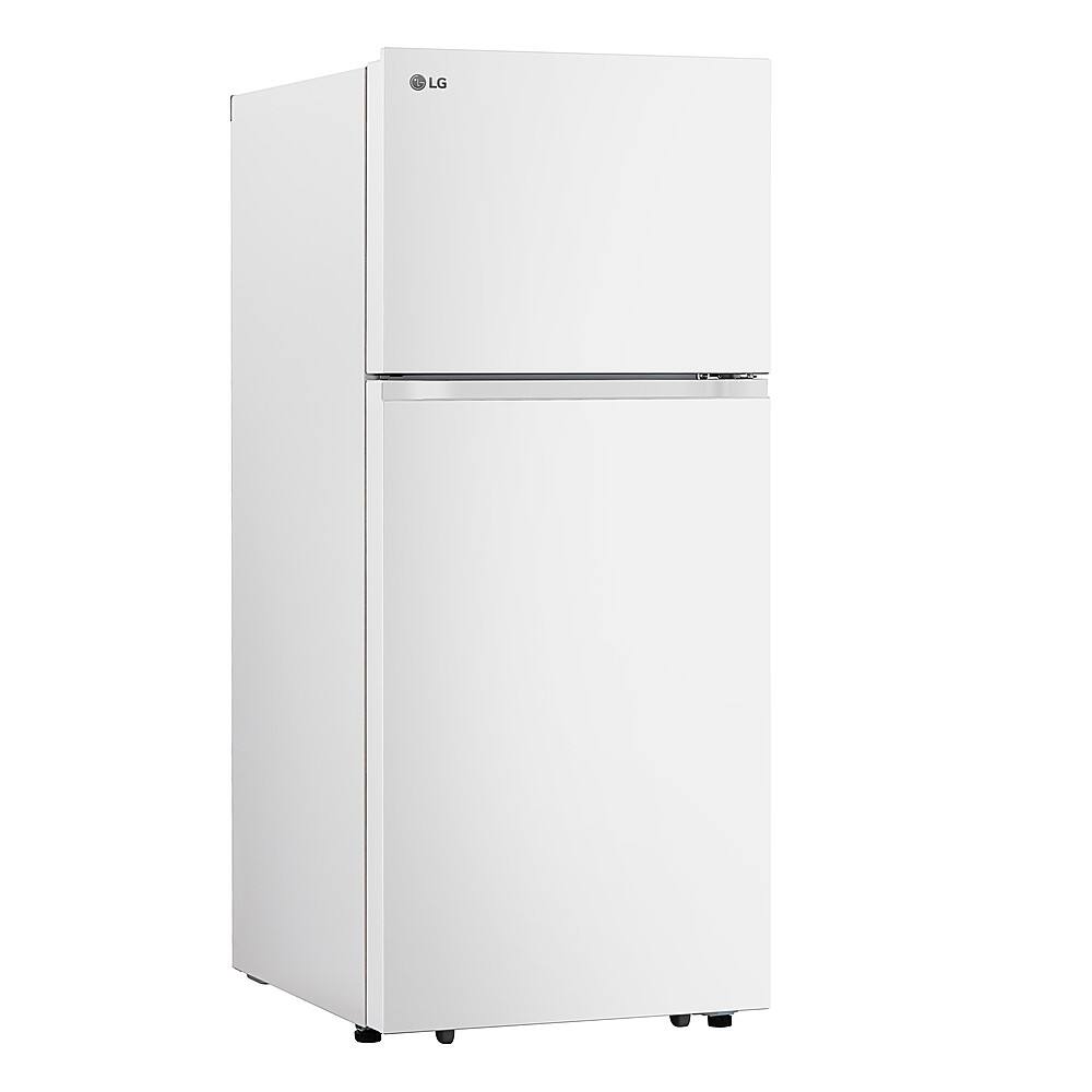 Angle. LG - 17.5 Cu. Ft. Garage Ready Top-Freezer Refrigerator with Reversible Doors - White.